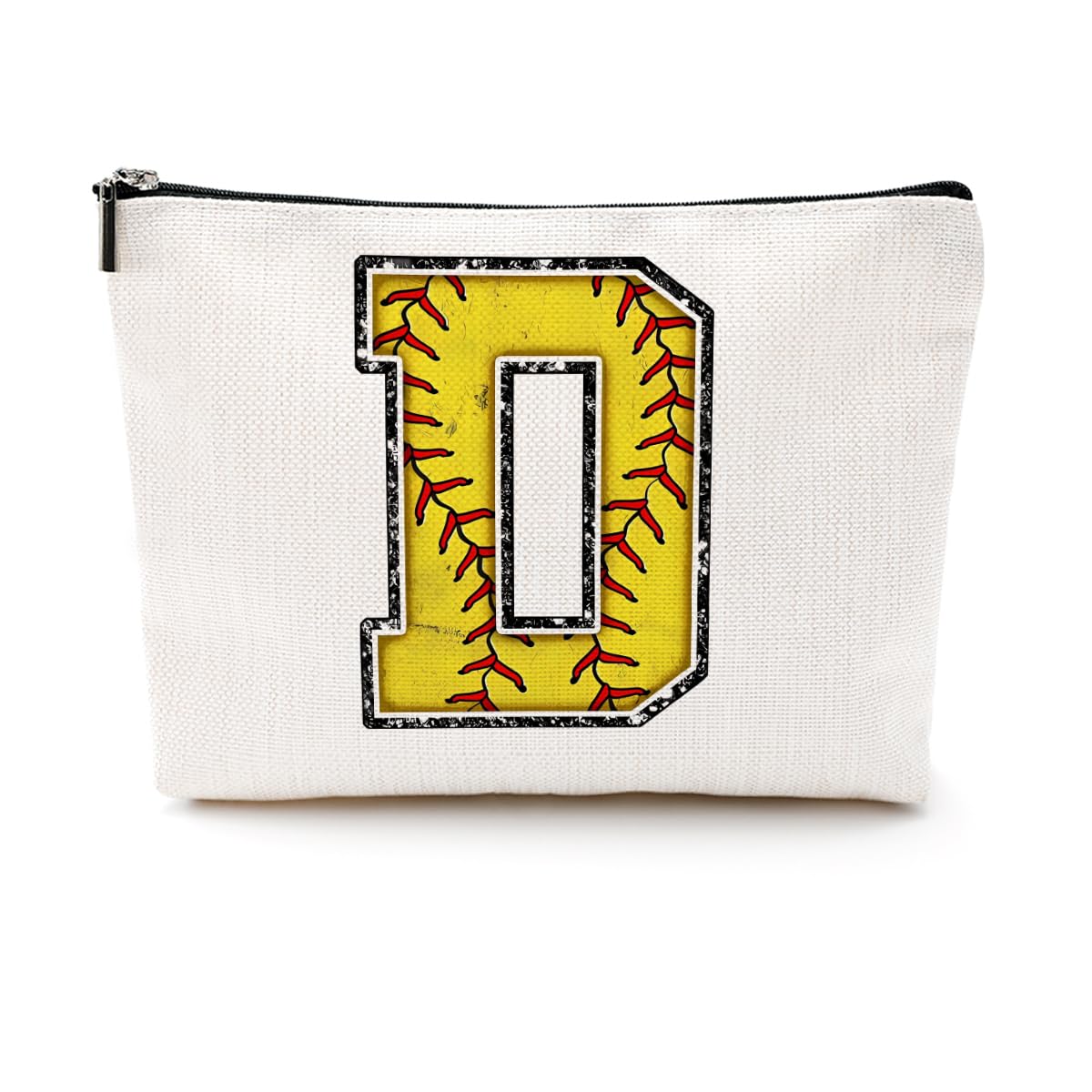 Soccer Gifts Initial Makeup Bag Soccer Girl Gifts Cosmetic Bag Letter D | Monogrammed Zipper Pouch Soccer Accessories for Girls Women Player Coaches Friend Graduation Birthday Gifts BST202