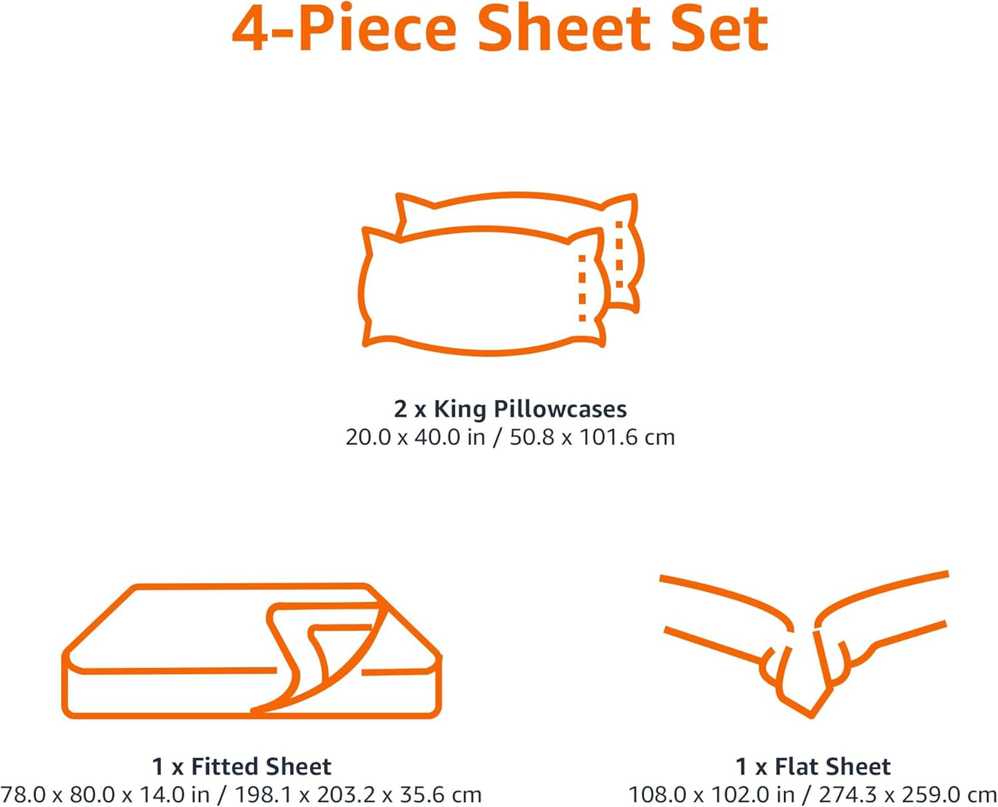 Amazon Basics Microfiber 4 Piece Bed Sheet Set King Cream 99
