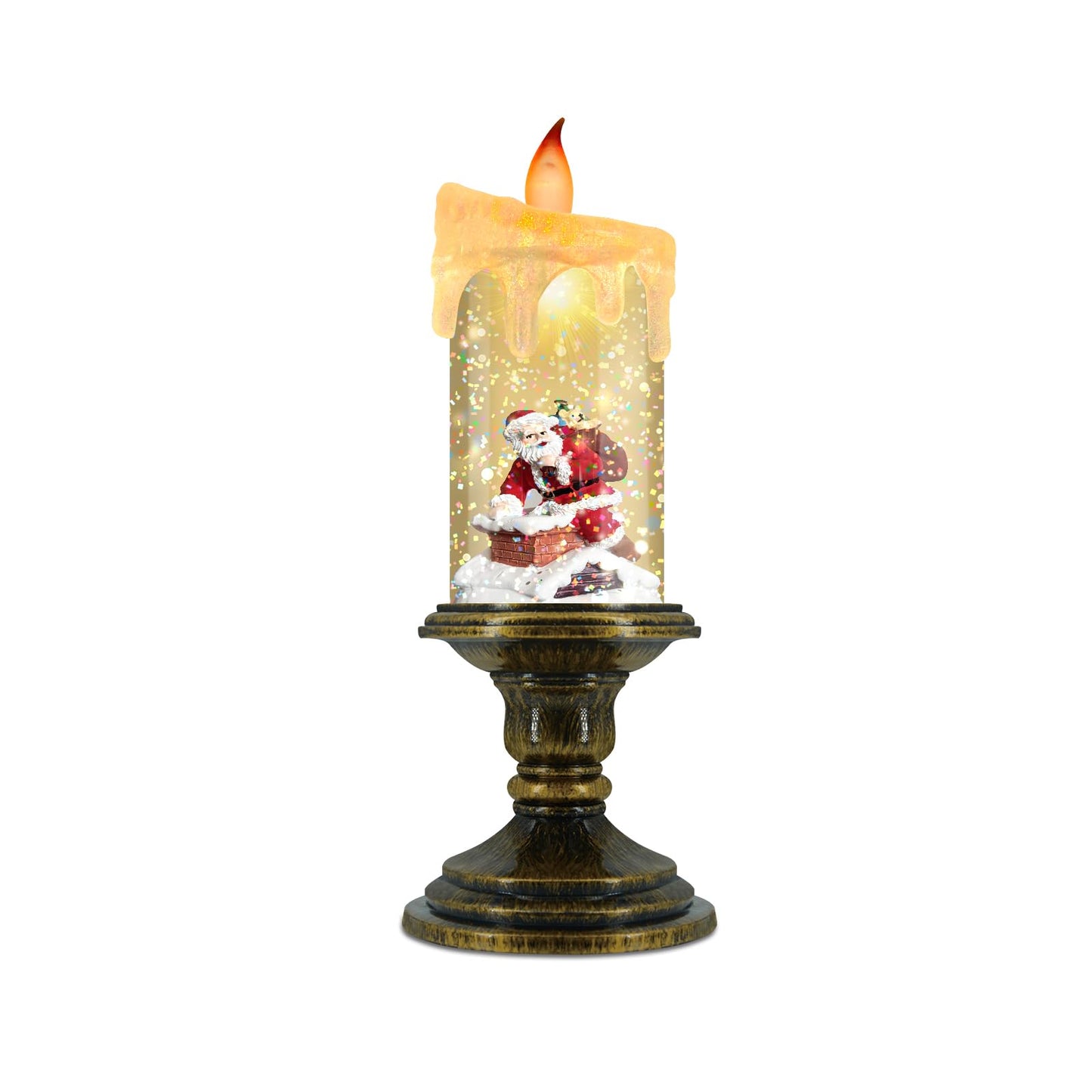 AOMIL Christmas Flameless Candles, Flickering LED Candles with Timer, Snow Globe Candle Lights for Christmas Decorations BST220