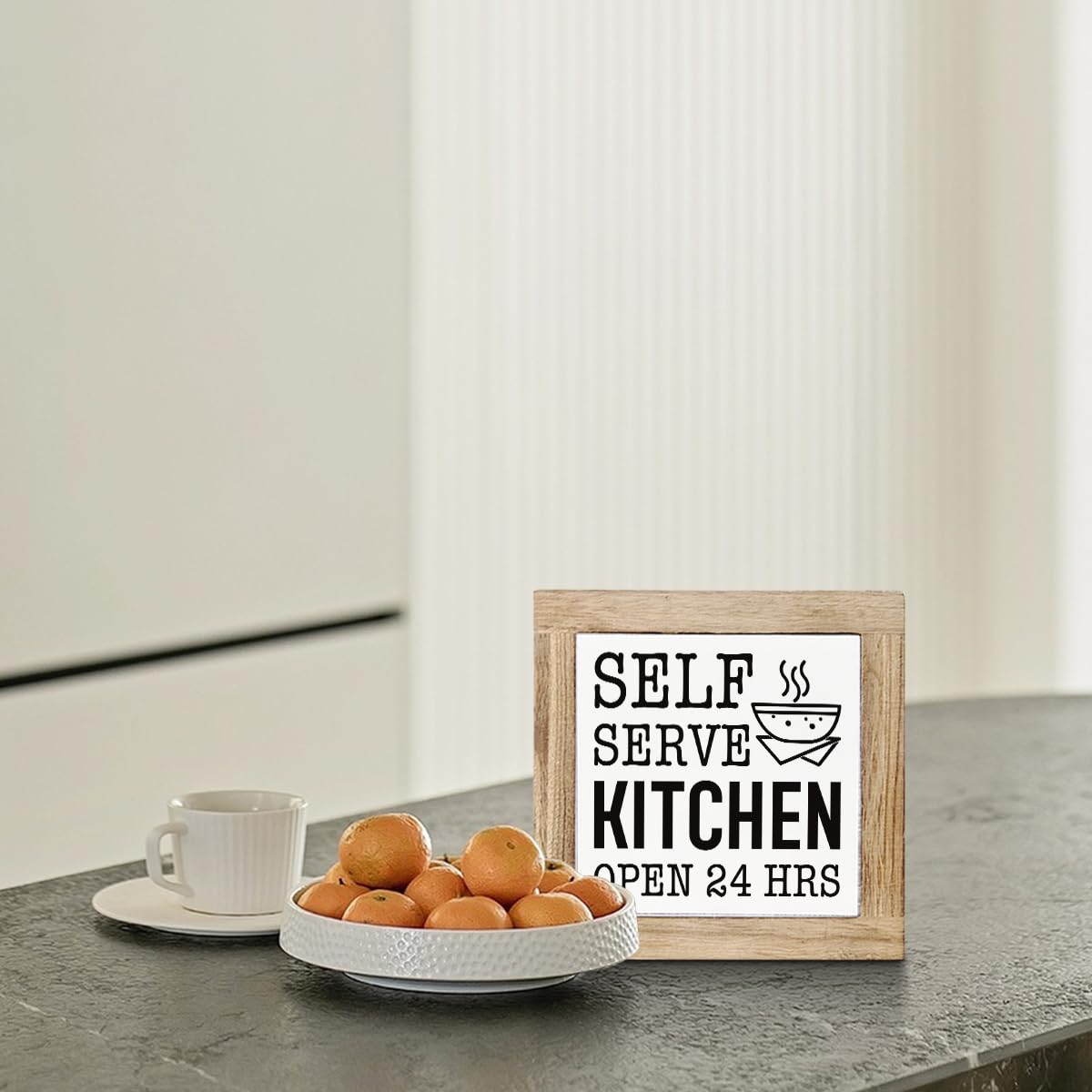Just A Spoonful of Sugar Sign, Coffee Decor Sign, Rustic Kitchen Box Signs, Coffee Station Decor, Modern Farmhouse Home Decors for Kitchen Bar, Cafe Decors, Freestanding Wooden Plaque BST326L
