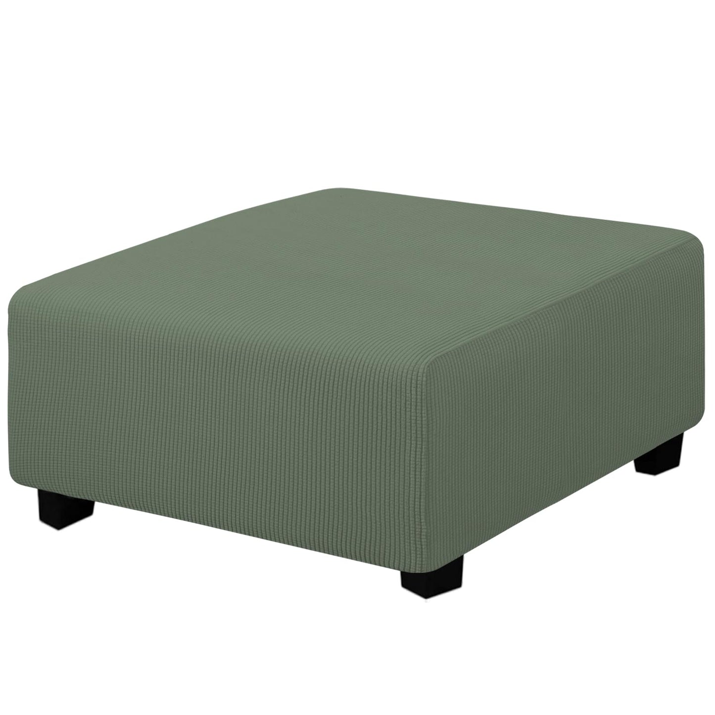 Easy-Going Stretch Square Ottoman Cover 15x15x15inch Dark Blue | Folding Storage Footstool cover Furniture Protector Soft Rectangle slipcover with Elastic Bottom BST202
