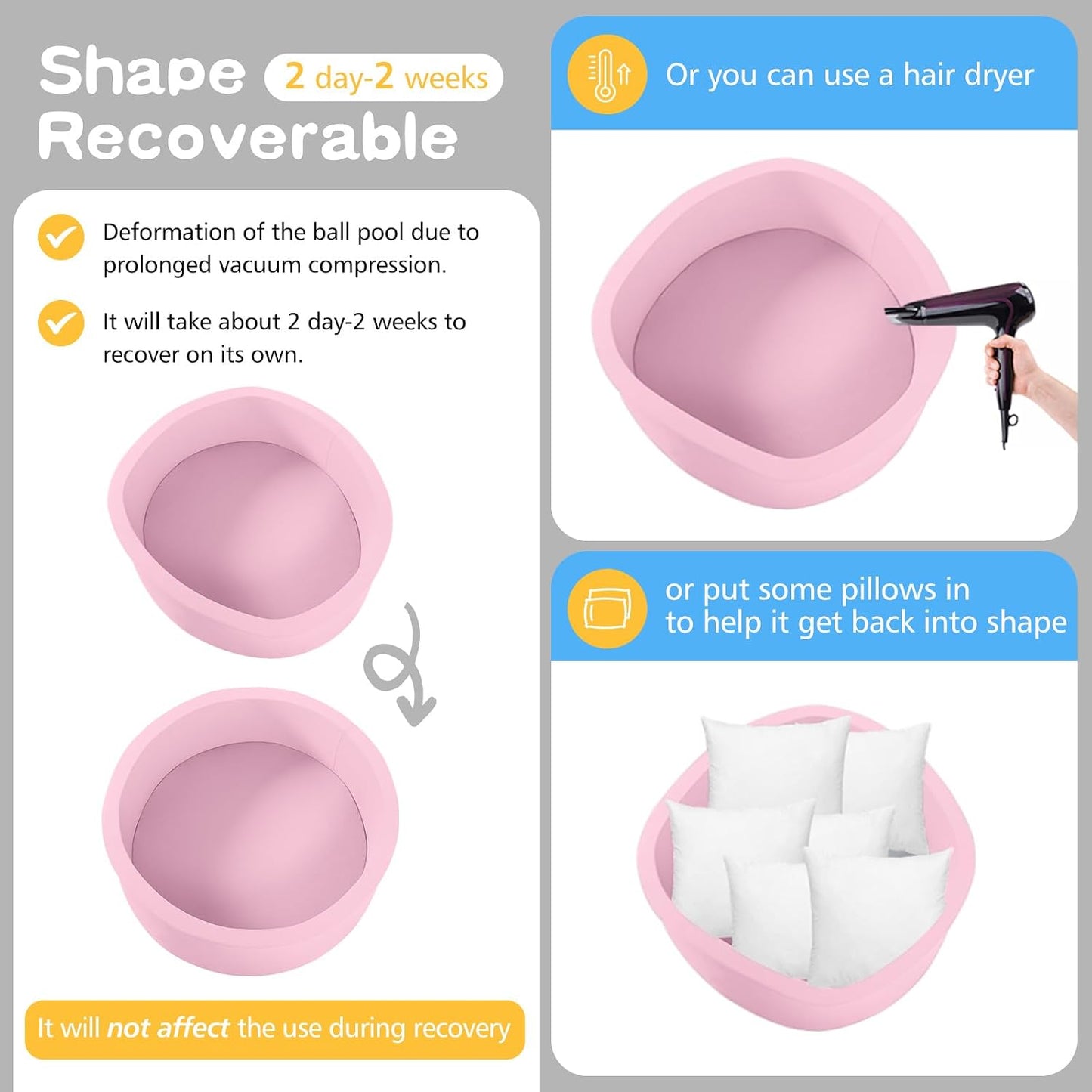 SHJADE Foam Ball Pit, 35.4"x 11.8" Ball Pits for Toddlers-Pink | Soft Memory Sponge Round Playpen Ball Pool for Kids, Ideal Gift for Babies, Indoor and Outdoor Game, Balls not Included DD1210