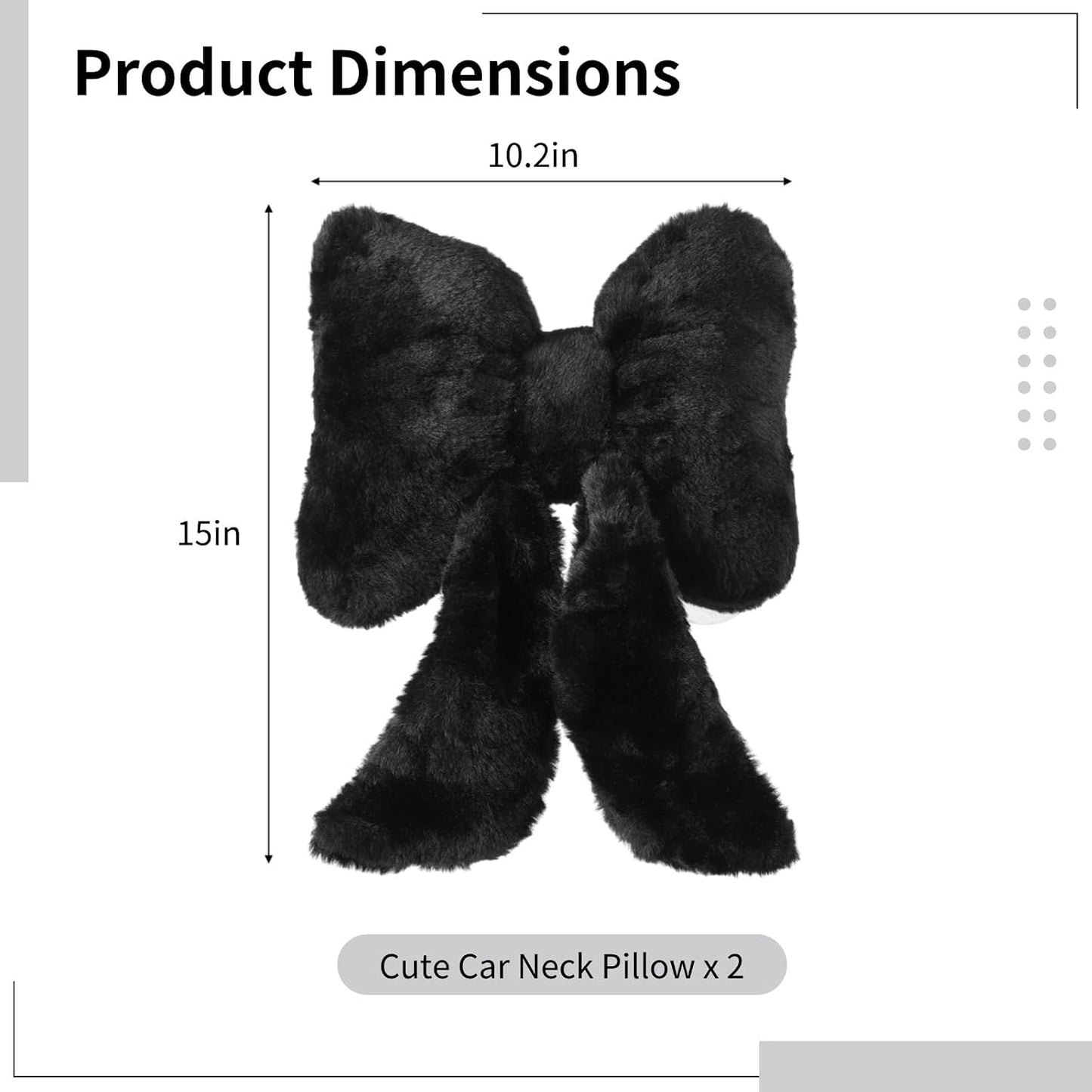 OMISTAR 2 PCS Cute Butterfly Neck Pillow for Car, Plush Headrest Pillow with Adjustable Strap, Soft and Comfortable Car Neck Support Cushion BST202