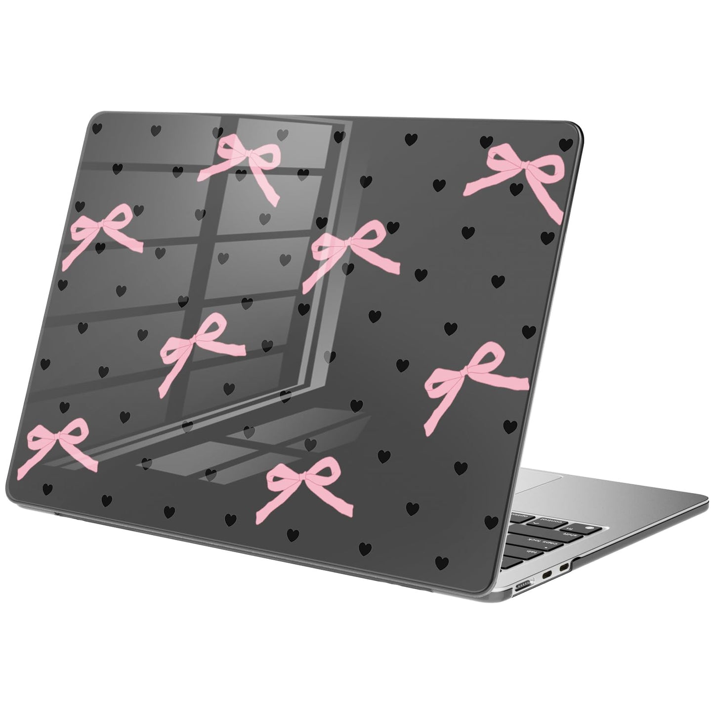 Compatible with MacBook Air 15 inch Case M5 M4 M3 M2 2026-2023 Release A3448 A3241 A3114 A2941, Cute White Polka Dot Protective Hard Shell Clear Black Cover for Mac Air 15.3 inch WN420