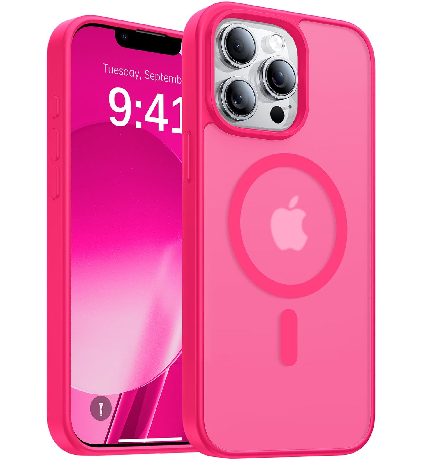 Magnetic for iPhone 17 Pro Max Case,[Anti-Slip][Compatible with MagSafe][Military Grade Drop Protection] Shockproof Protective Translucent Phone Case for iPhone 17 Pro Max Case,Wine Red WN420