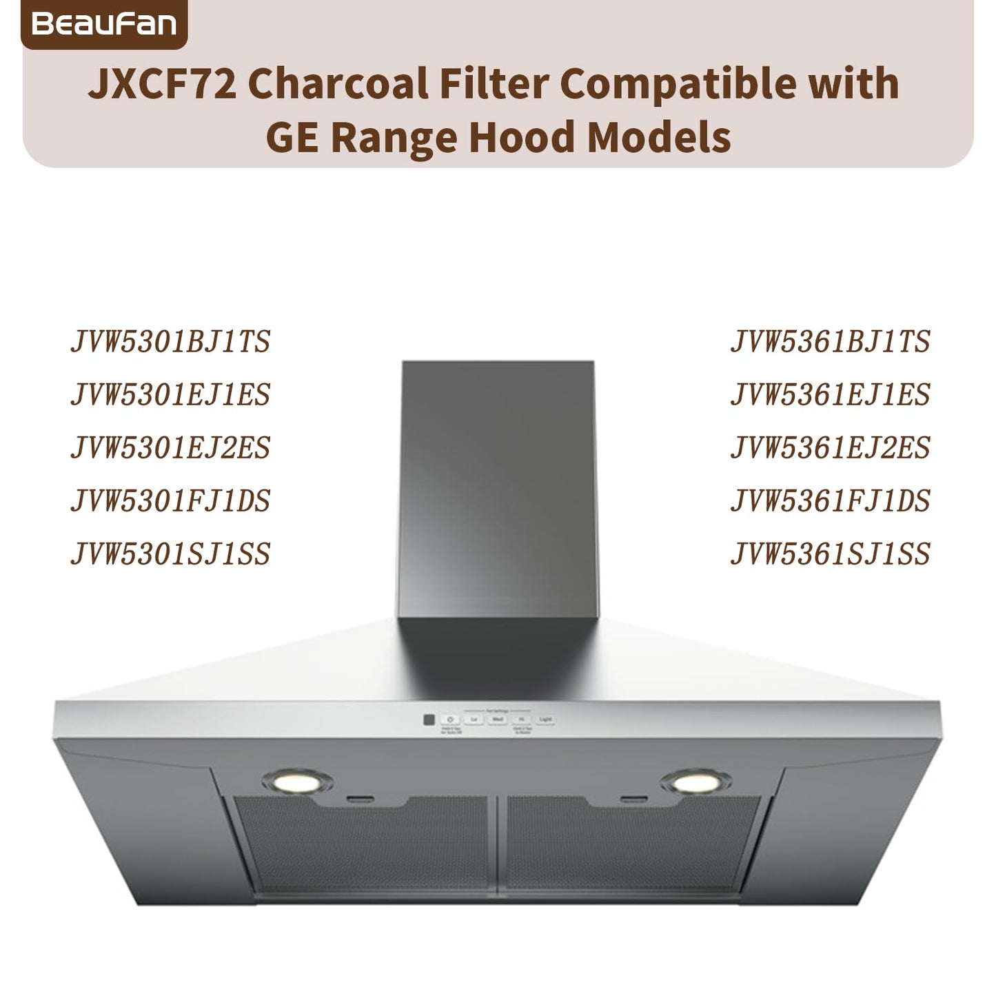2 Pack WB02X24872 Range Vent Hood Grease Filter & 2 Pack JXCF72 WB02X24842 Charcoal Filter Compatible with GE Range Hoods JVW5301EJ1ES, JVW5301SJ1SS, JVW5301BJ1TS, JVW5301FJ1DS, JVW5301EJ2ES BST220