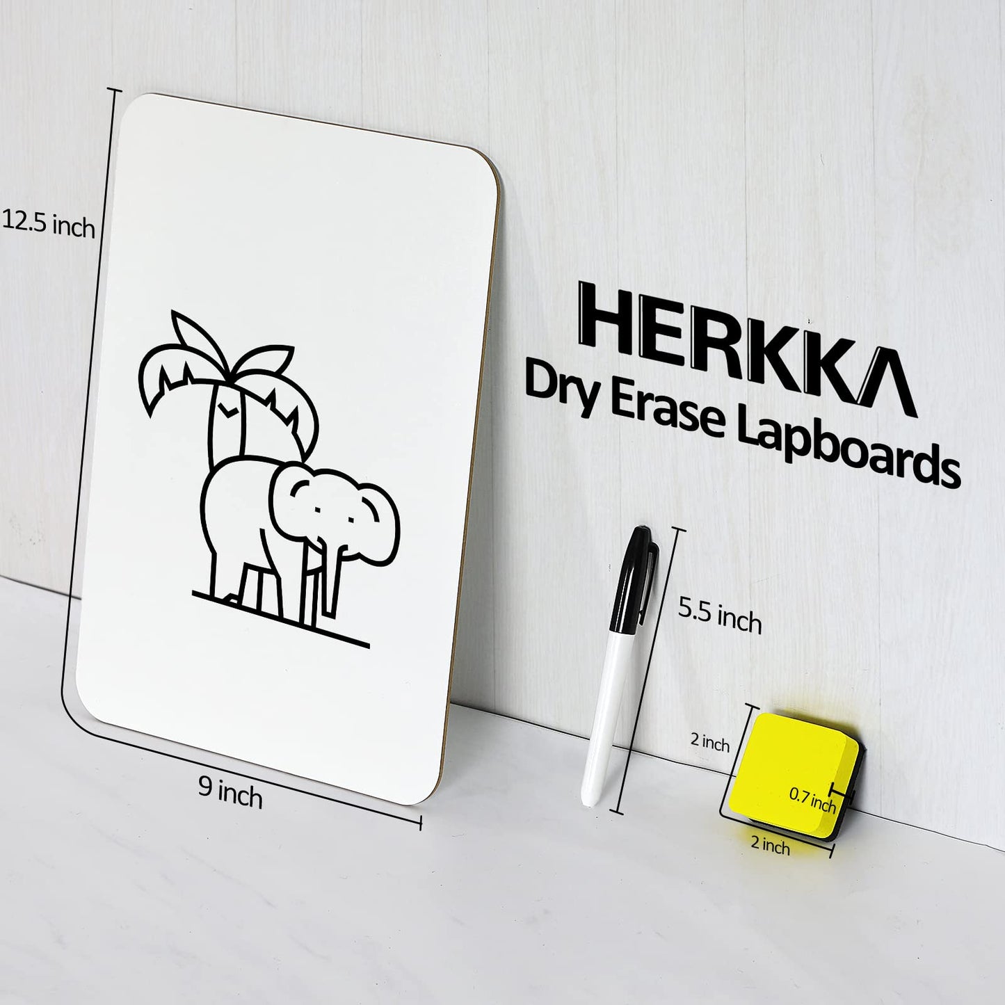 Dry Erase Lapboards, HERKKA 32 Pack Double Sided Dry Erase Lap Boards 9 x 12.5 Inch Small Dry Erase Boards for Students Classroom Teacher Supplies DD1210