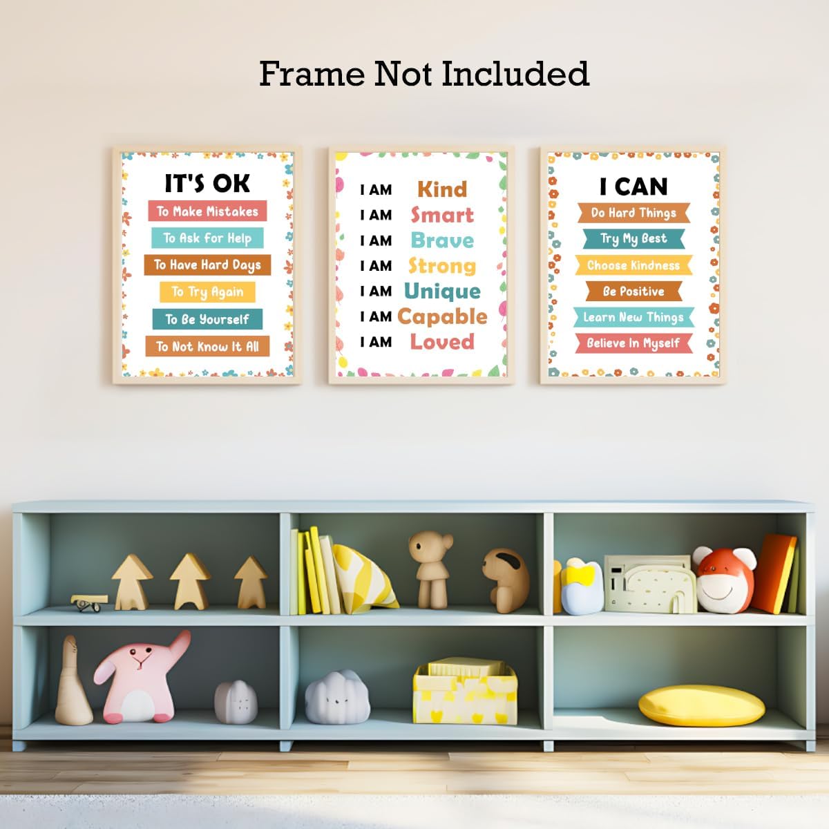 Positive Affirmations Posters for Kids,Inspirational Posters Prints Wall Art for Classroom Nursery Kids Room Home 11x14 Inch Unframed Set of 3 WN420