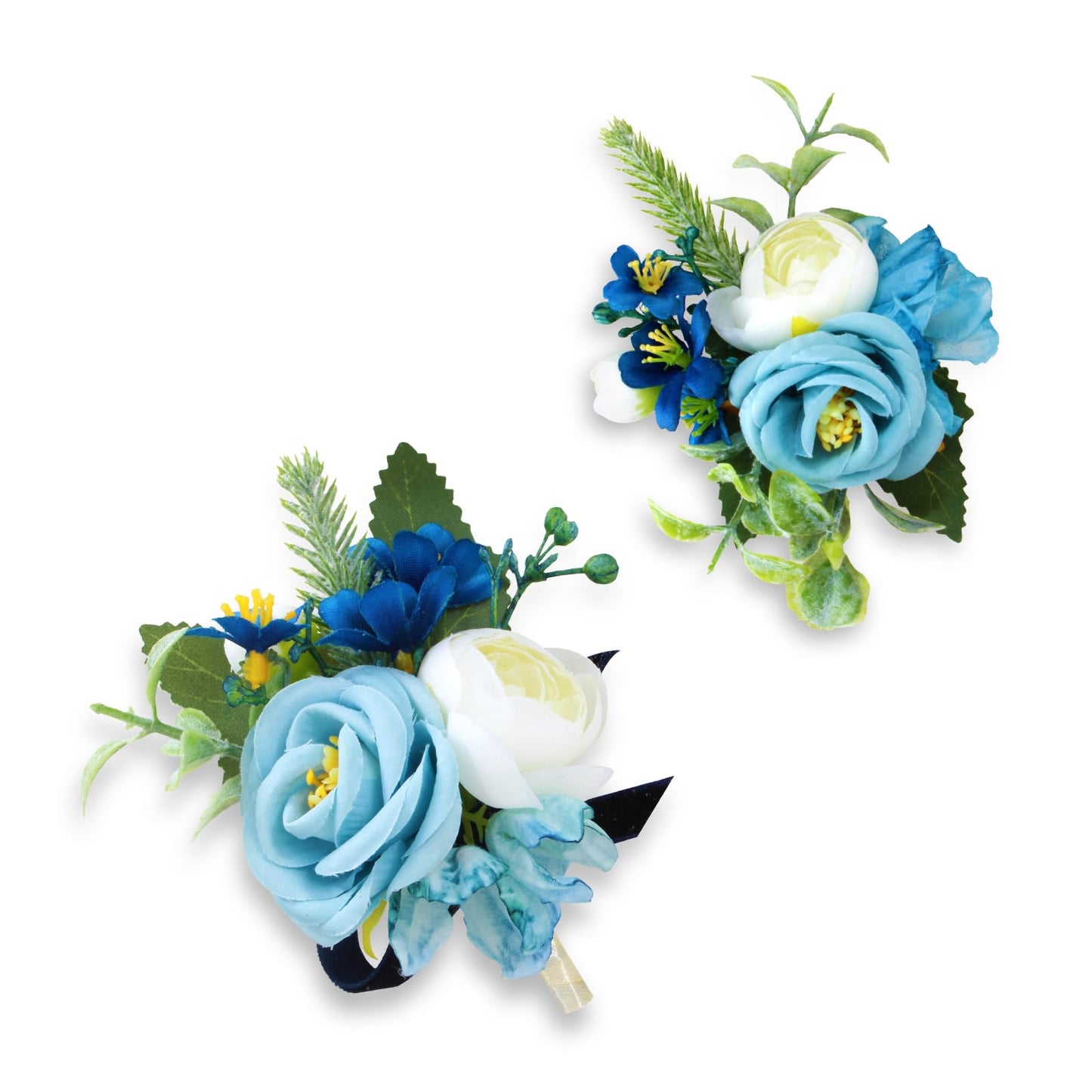 Prom Corsage And Boutonniere Set Orange – Artificial Silk Wrist Corsage & Boutonniere For Men Wedding – Groom Boutonniere For Prom, Homecoming, Courthouse Wedding, White Rose Corsage Wristlet Gift Set BST202