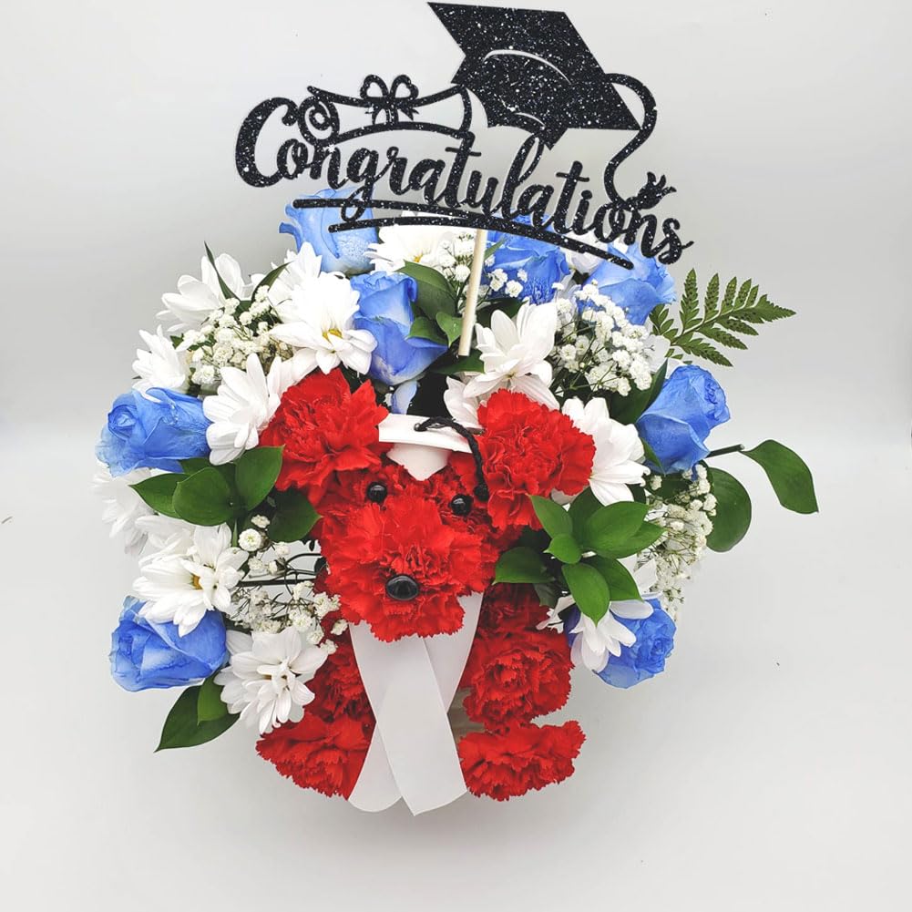 Congratulations 2026 Graduation Cake Topper Red Glittery Class of 2026 Cake Topper Congrats Grad Party Cake Decor for 2026 Senior High School College Grad Party Supplies Decorations BST220