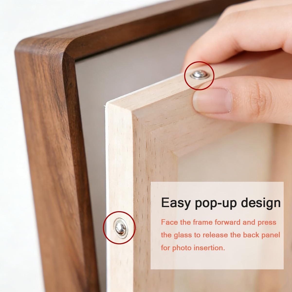 3x5 Solid Wood Picture Frame with Mat, Walnut Wooden Photo Frame with Tempered Glass, Tabletop or Wall Mounted Display BST220