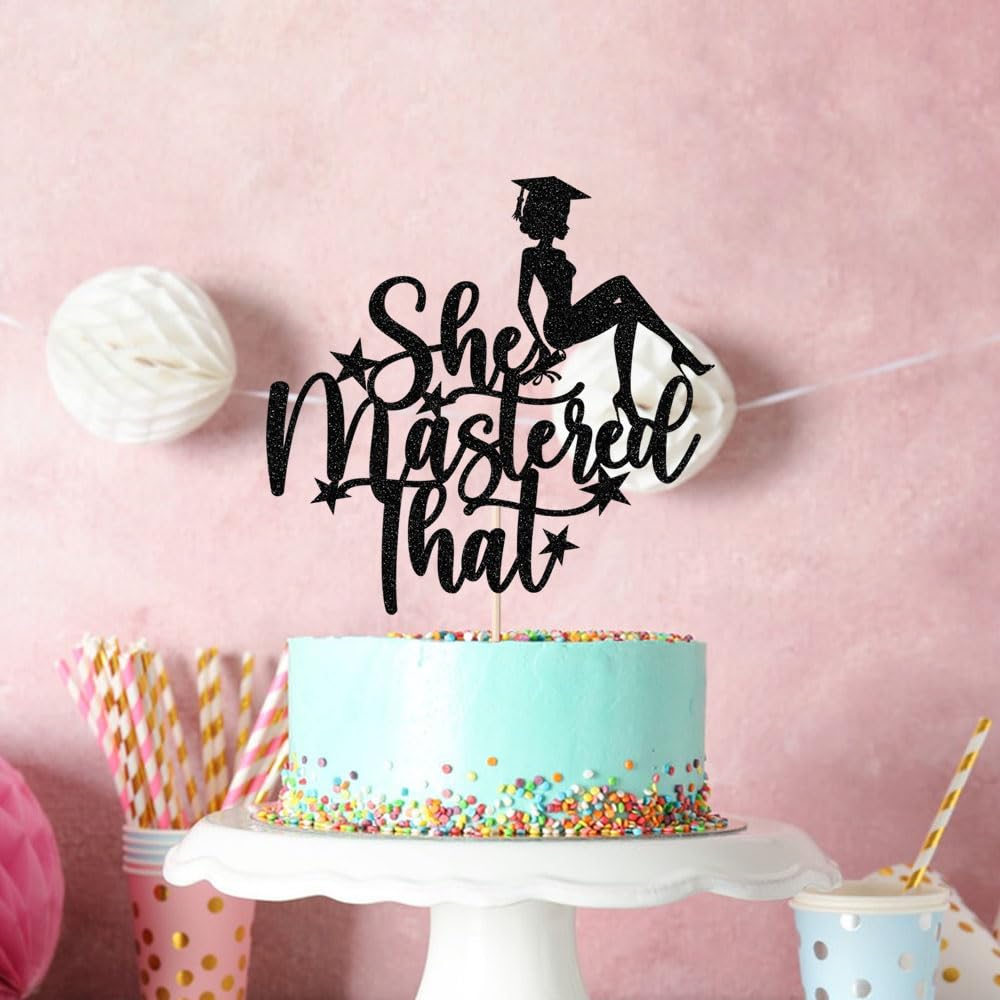 Class of 2026 Cake Topper | Gold Glitter Grad Cap Cake Pick-Boys Girls primary school High School College 2026 Graduation Theme Party Cake Decor Supplies BST202