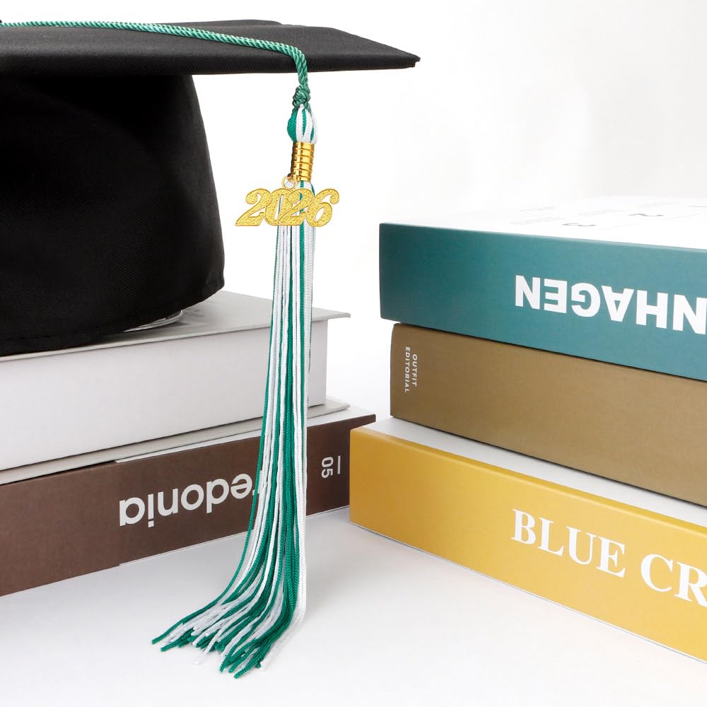 2026 Tassel Graduation 2 Pcs, 2026 Tassel Charm, Green Tassels, Graduation Cap Tassels 2026, Grad Cap Accessories for Graduate Hat Ceremonies Memorial Graduations Decorations BST220