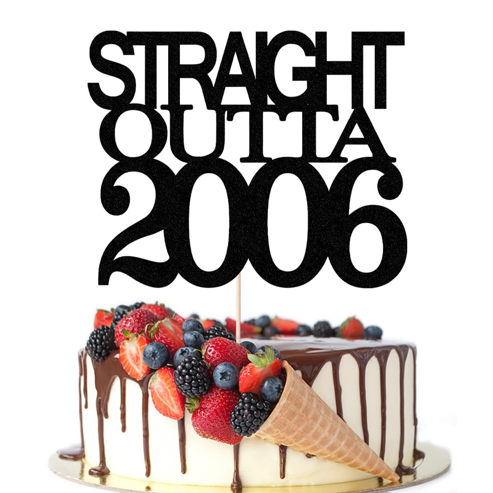 Black Glitter Straight Outta 1961 Cake Topper,Hello 65,Funny 65th | Birthday Cake Topper,65 Fabulous,Cheer to 65 Years,Men and Women 65th Birthday/Wedding/Anniversary Party Decorations BST202