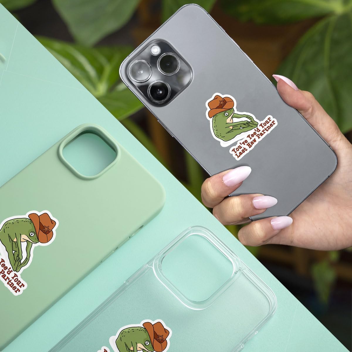 3Pcs You've Yee'd Your Last Haw Partner Sticker Funny Cowboy Frog Meme Wild West Decals You Just Yee'd Your Last Haw Stickers Yee Yee Sticker Decal for Laptop Bottle Phone Car Hard Hat 3"x3" WN420