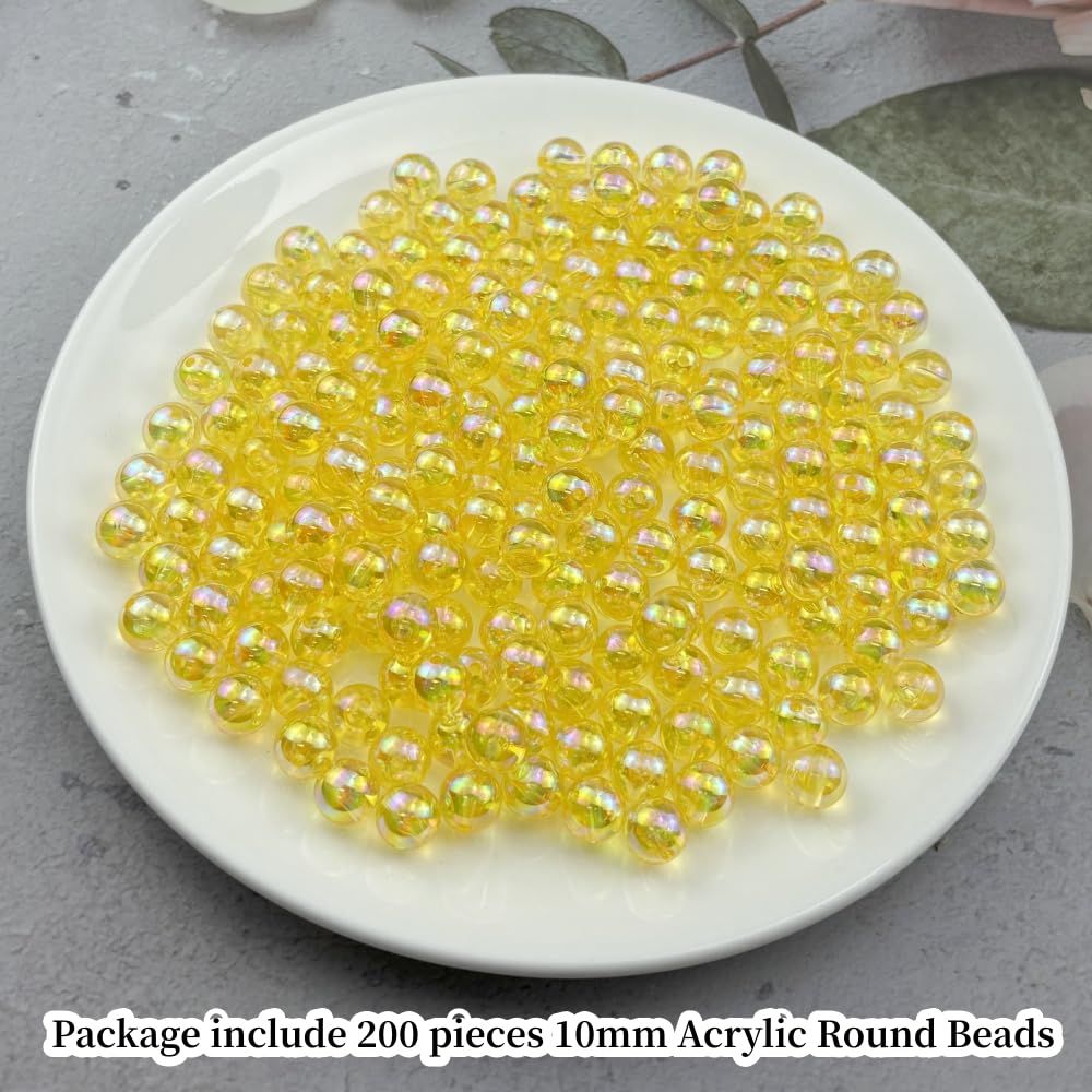 2000pcs 4mm Acrylic Round Beads AB Colors Acrylic Beads Round Spacer Beads with Hole for DIY Bracelet Necklace Jewelry Making Supplies Handmade Craft(Green AB) BST220