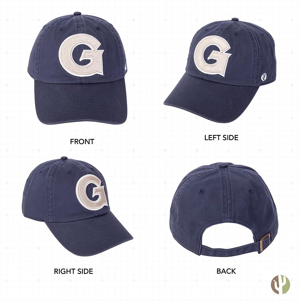 Desert Cactus Georgetown University Baseball Hat Hoyas GU Brimmed Embroidered Hats Cap Adjustable Cloth Strap Adult (Style 2) Blue WN420