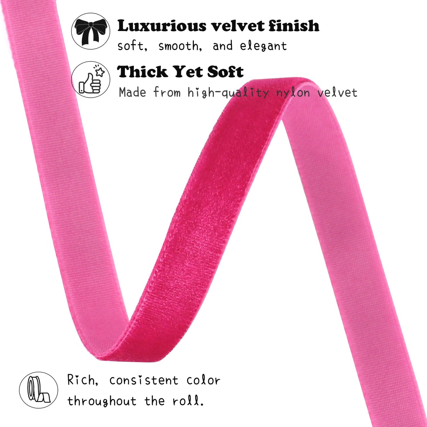 Red Velvet Ribbon 3/8 Inch X 12 Yards Christmas Ribbon for Gift Wrapping Christmas Ornaments Crafts Home Décor BST220
