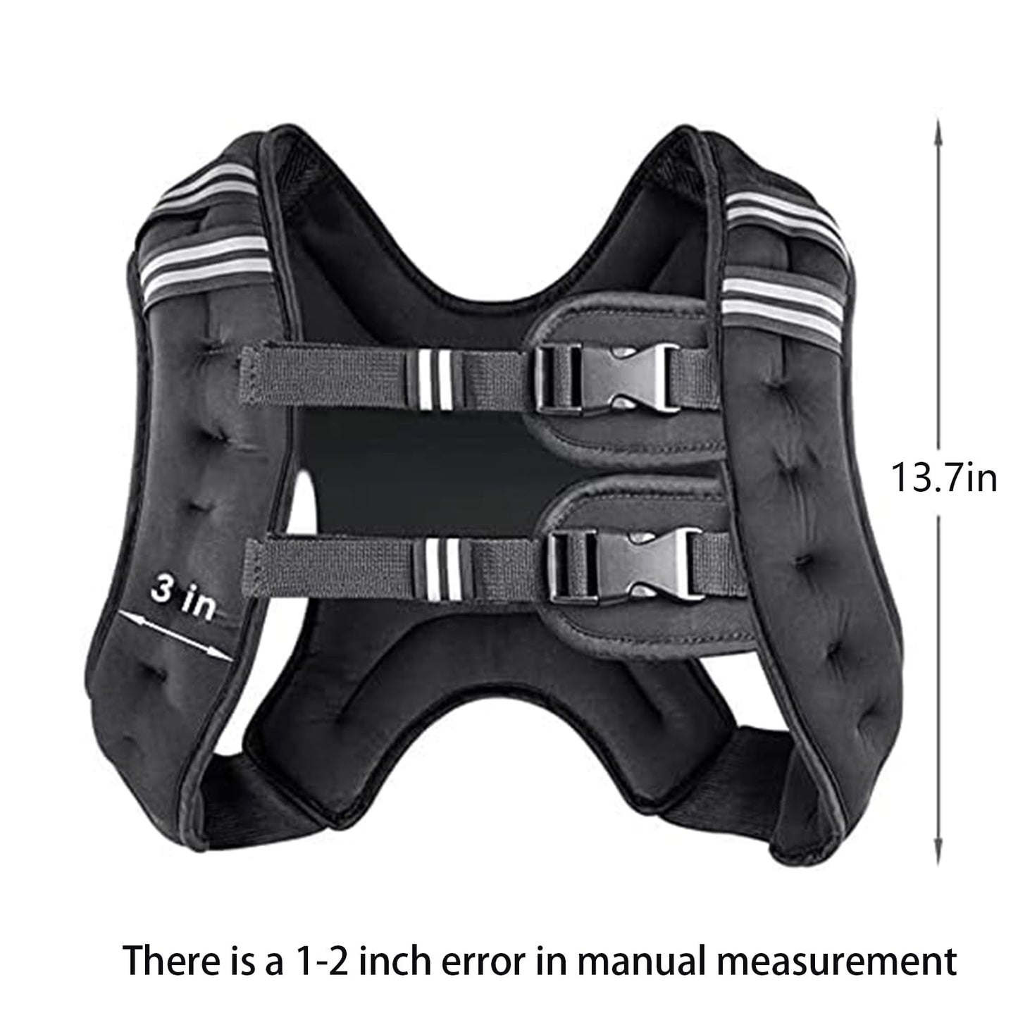 Prodigen Weighted Vest for Women and Men 8 12 16 20 25 30 Lbs with Reflective Stripe and Double Adjustable Buckle Straps Weight Vests for Strength Training, Jogging, Cardio, Weight Loss WN420