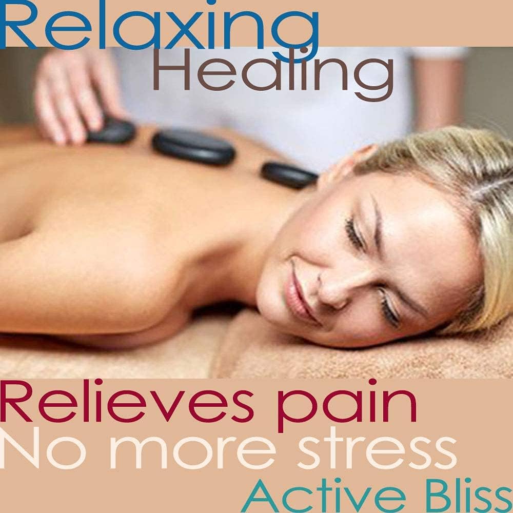 Hot Stones - 6 Large Essential Massage Stones Set (3.15in) for Professional or Home spa, Relaxing, Healing, Pain Relief