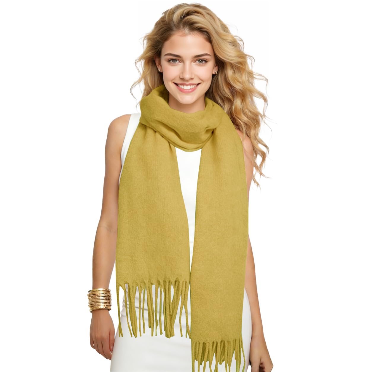 Winter Soft Long Scarf, Pashmina Shawls and Wraps, Warm Large Scarves for Men Women Evening Dress Wedding WN420