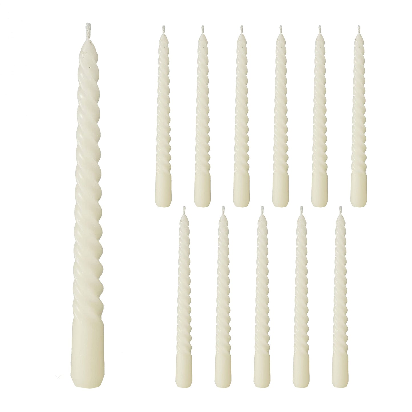 12 Piece Pale Green Twist Taper Candles, 2 Boxed Sets of 6, 4 Hours Burn Time, Paraffin Wax, 7.75 Inches BST220