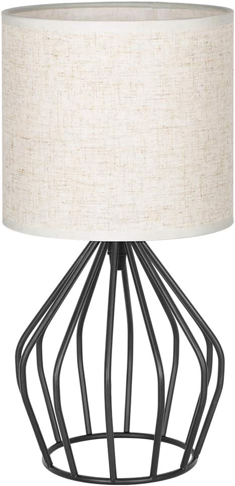Black Modern Table Lamp - Minimalist Small Bedside Lamp N26