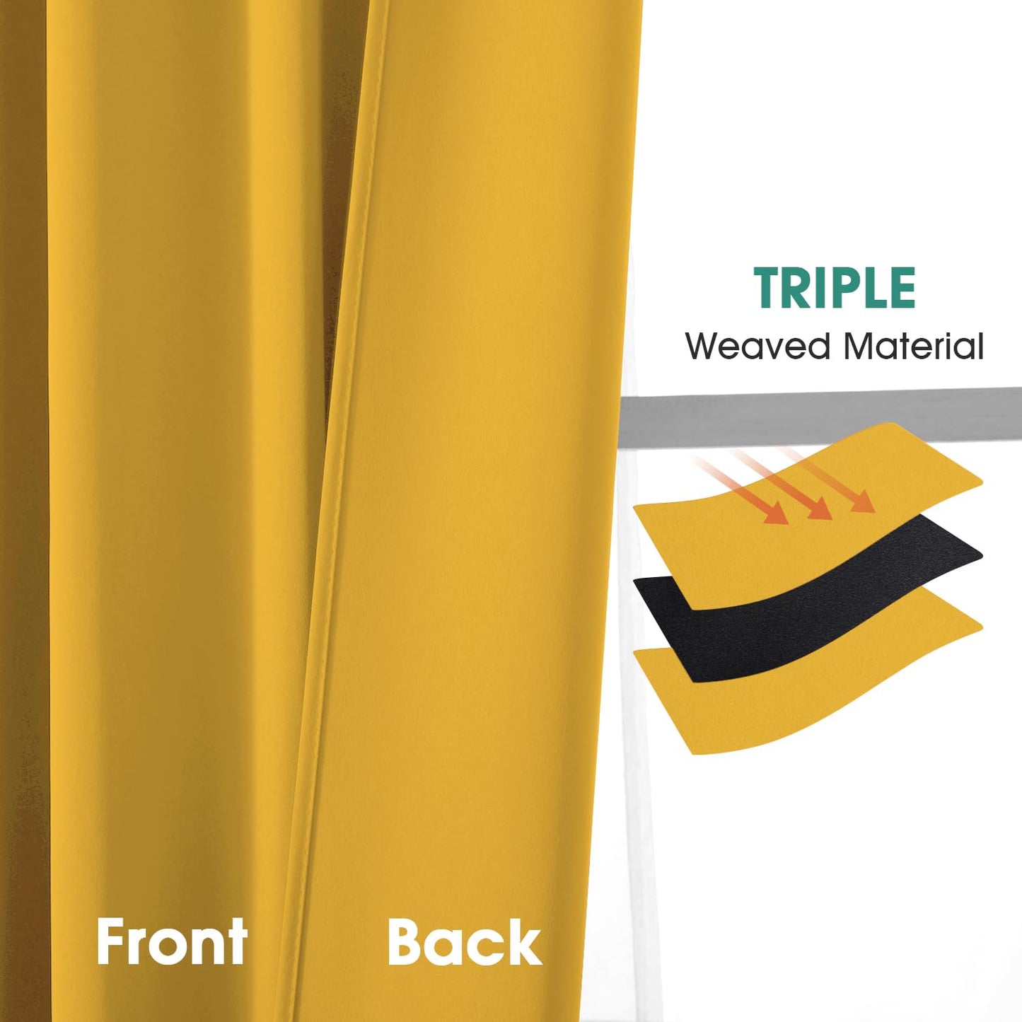 HOMEIDEAS Blackout Curtains, 2 Pages Grey Gray Room Darkening Bedroom Pinch Pleated Curtains Thermal Insulated Back Tab Rod Pocket Drapes for Bedroom, W52 x L63 BST326H