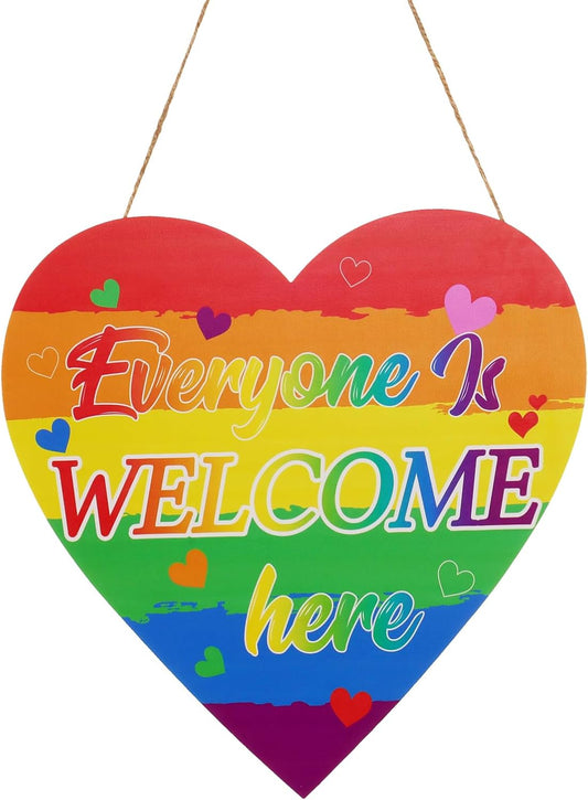 Avxdbr Rainbow Pride Sign Door Decorations LGBT Signs Wall Decor Wood Hanging Decoration LGBT Pride Month Gifts for Home Rainbow Party BST220