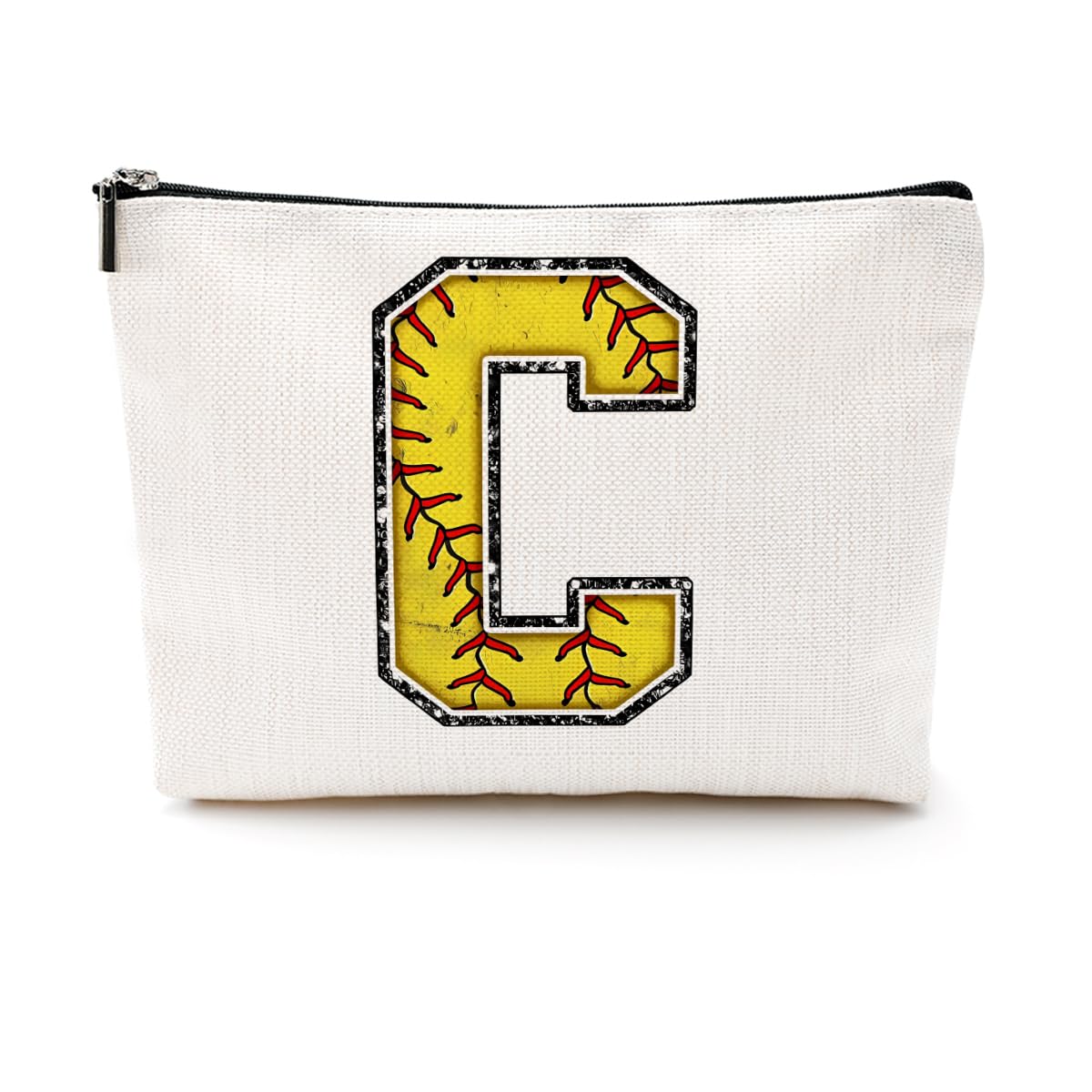 Soccer Gifts Initial Makeup Bag Soccer Girl Gifts Cosmetic Bag Letter D | Monogrammed Zipper Pouch Soccer Accessories for Girls Women Player Coaches Friend Graduation Birthday Gifts BST202