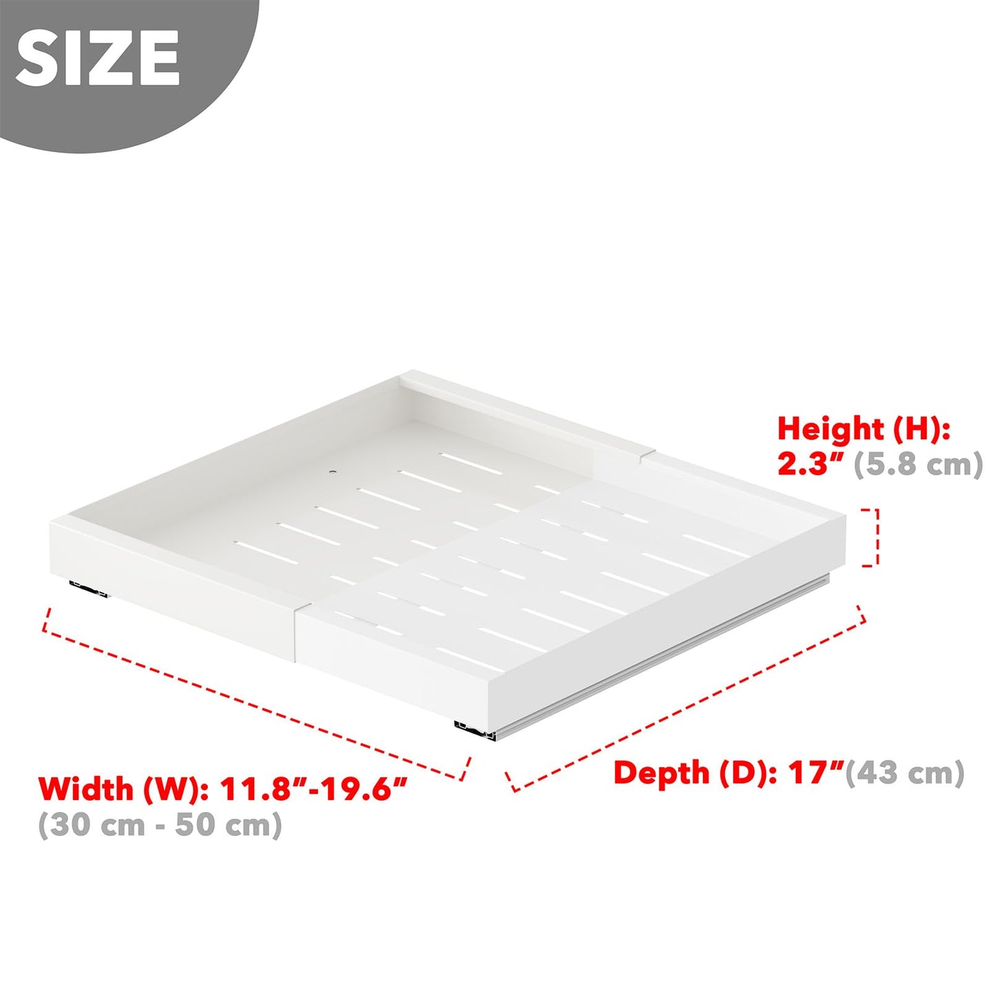 SpaceAid Pull Out Cabinet Organizer, 1 Pack Expandable 11.8"-19.6" (Need to Pull to Wide) N26