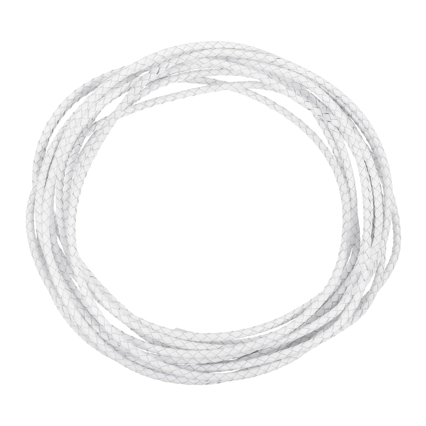 uxcell Leather Cord, 2.2 Yards 4mm Dia Braided String Strip for Purse Handbag Shoelace DIY Crafts Bracelet Making, Yellow BST326L