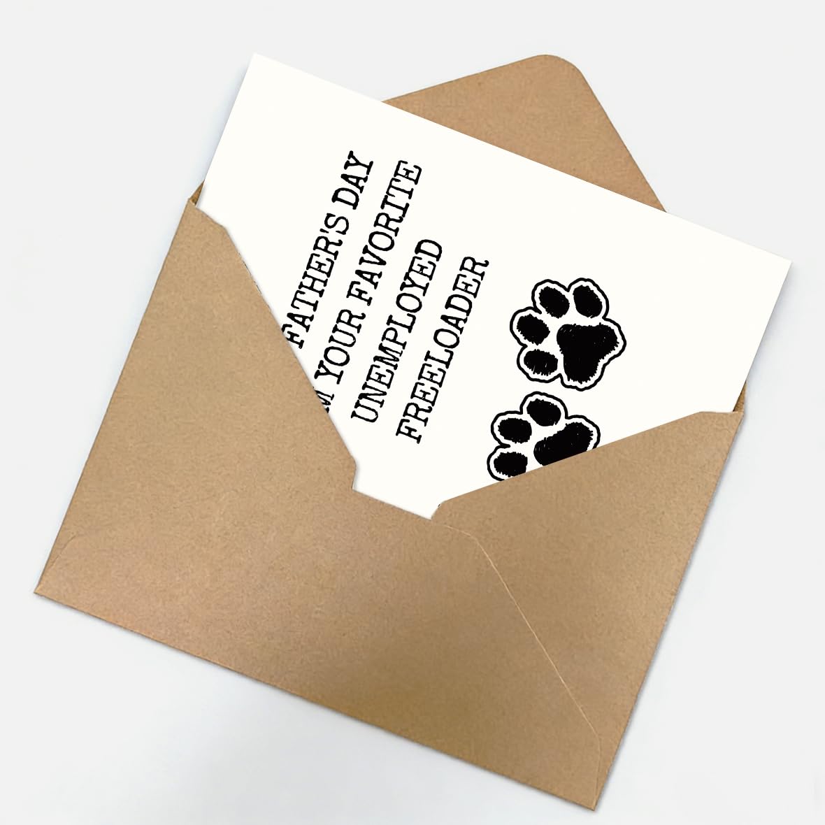 Funny Fathers Day Card for Dad, Fathers Day Gift for Dad, with Kraft Envelope and Gold Seal Sticker BST220