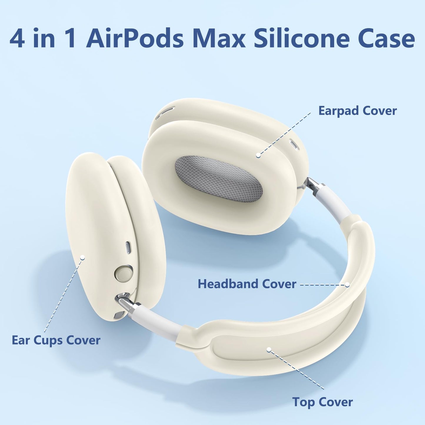 Case for Airpods Max Headphones, Ear Pad Case Cover/Ear Cups Cover/Headband Cover for AirPods Max 2 & 1 (USB-C/Lightning) (2026/2024/2020), Silicone for Apple Airpod Max 2,Accessories Cases,Deep Green WN420