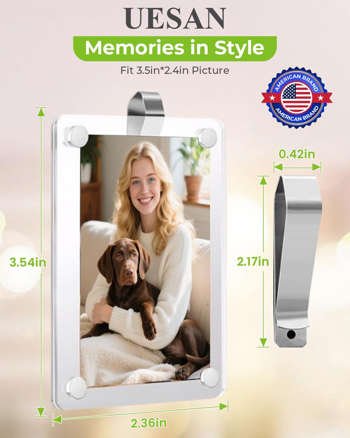 4Pack Car Picture Holder, Car Visor Photo Clip Holder, Magnetic 2.4"x3.5" Suncar Visor Picture Clip, Horizontal & Vertical Photo Display, Personalized Car Accessory for Family & Personal Photos BST326H