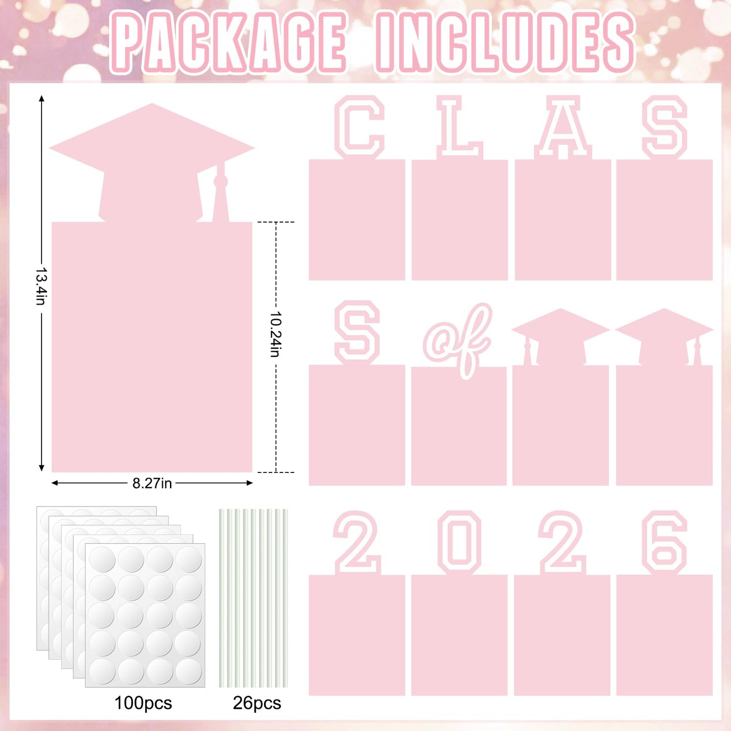 12 Pcs Graduation Photo Yard Sign Decorations 2026, K-12 Grade Graduation School Picture Frame Lawn Sign with Stakes for Kindergarten Middle High School Class of 2026 Grad Party Decorations, Red WN420