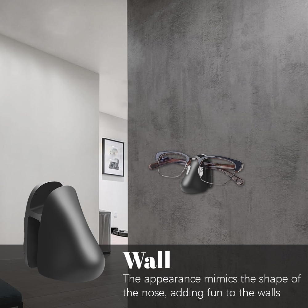 Eyeglasses Holder – 8pcs Self-Adhesive Wall-Mounted Glasses Stand, Nose-Shaped Sunglasses Organizer for Home, Bathroom, Bedroom – Space-Saving, No Drilling Needed BST326L