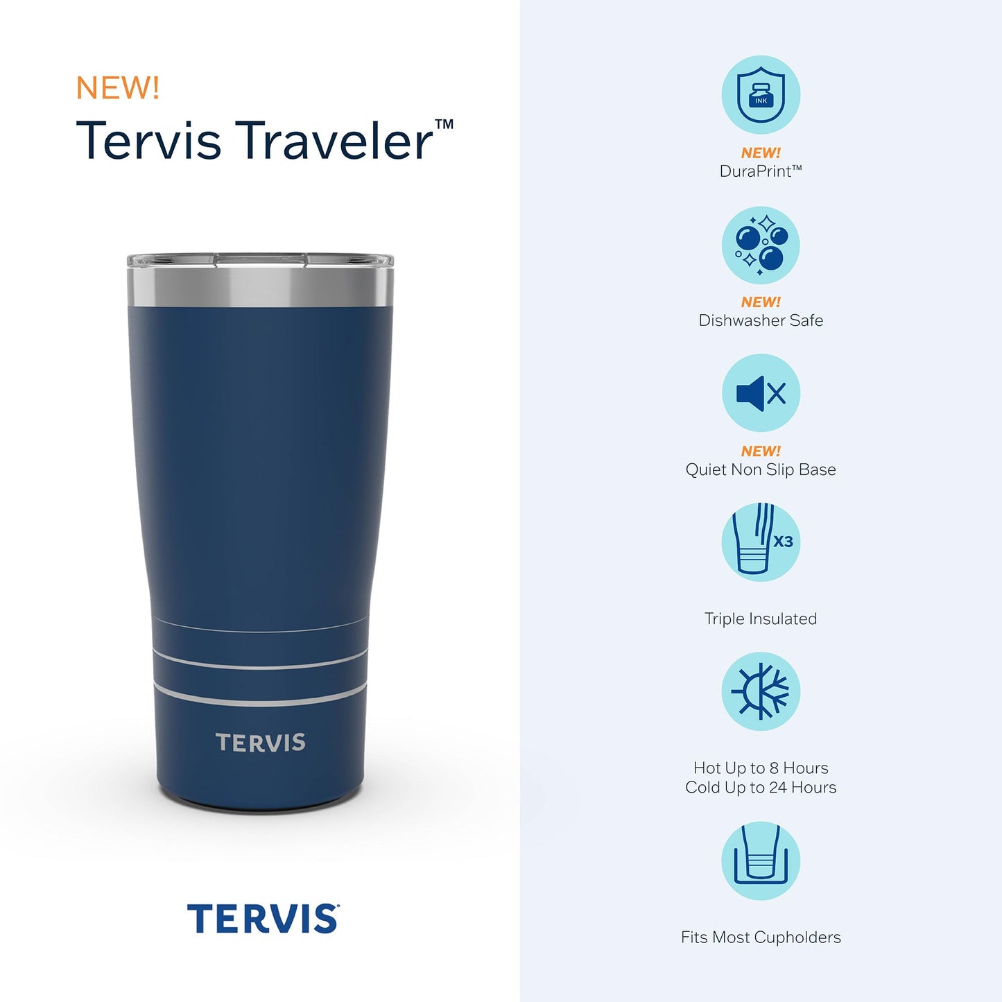 Tervis Friends Pattern Triple Walled Insulated Tumbler Travel Cup Keeps Drinks Cold & Hot, 20oz Legacy, Stainless Steel