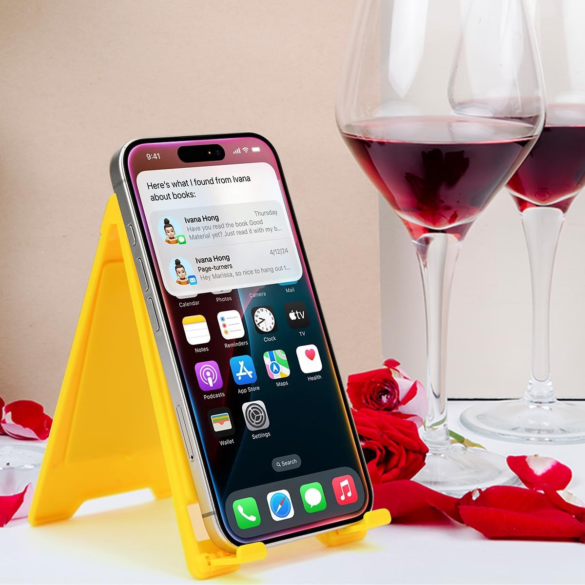 Valentine's Day I Fell For You Desk Sign Yellow Warning Style Table Decor Valentine's Day Gift for Boyfriend Girlfriend Husband Wife Tabletop Cubicle Phone Holder Mirror Stand BST202