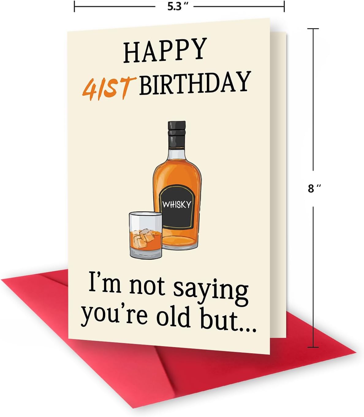 Funny 41st Birthday Card, Best 41st Birthday Gifts Women Men, Unique 41st Birthday Decorations for Him Her, Happy 41 Year Old Bday Card Gifts for Husband Wife WN420