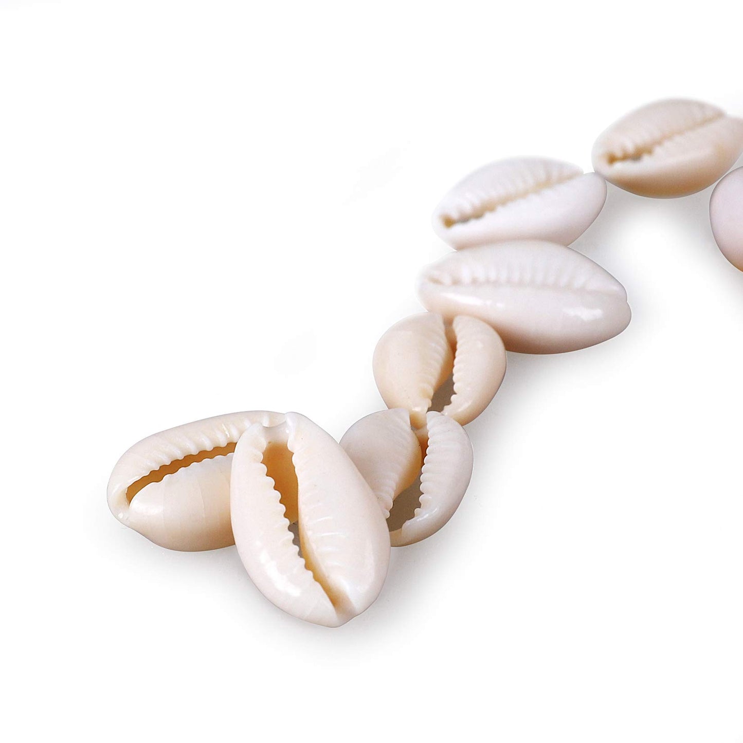 250 PCS Grey 0.71"-0.79"（18-20mm） Natural Strong Cowrie Shell Beads Smooth Cut Oval Seashells, Beach Seashells with Big Hole for DIY Craft Jewelry Making, Adorning Hair Locks and Braids BST220
