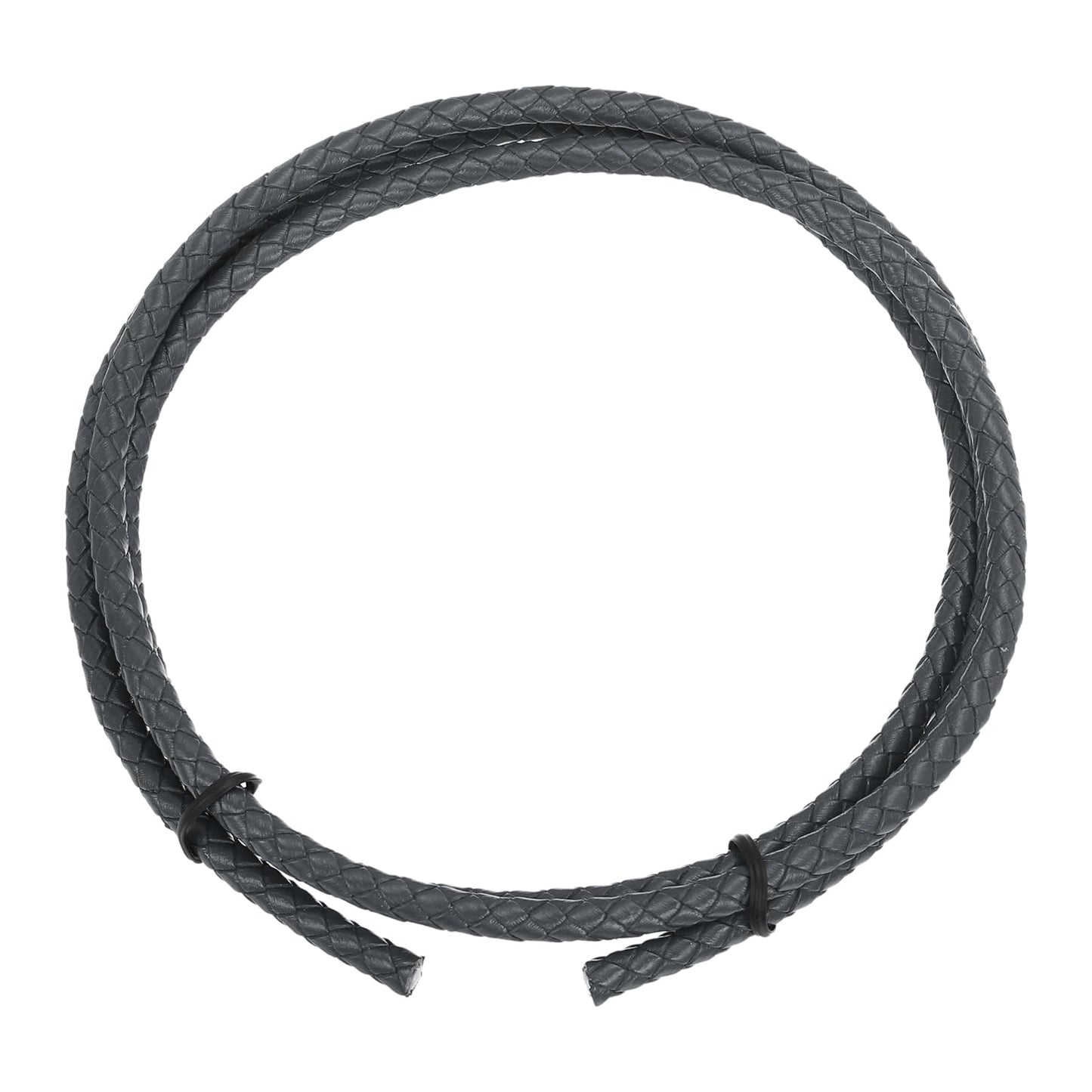 MECCANIXITY 1.1 Yards Bolo Tie Cord 6mm Diameter Round Braided Leather Strip 1 Meter Long for Bracelet Necklace Beading, Yellow WN420