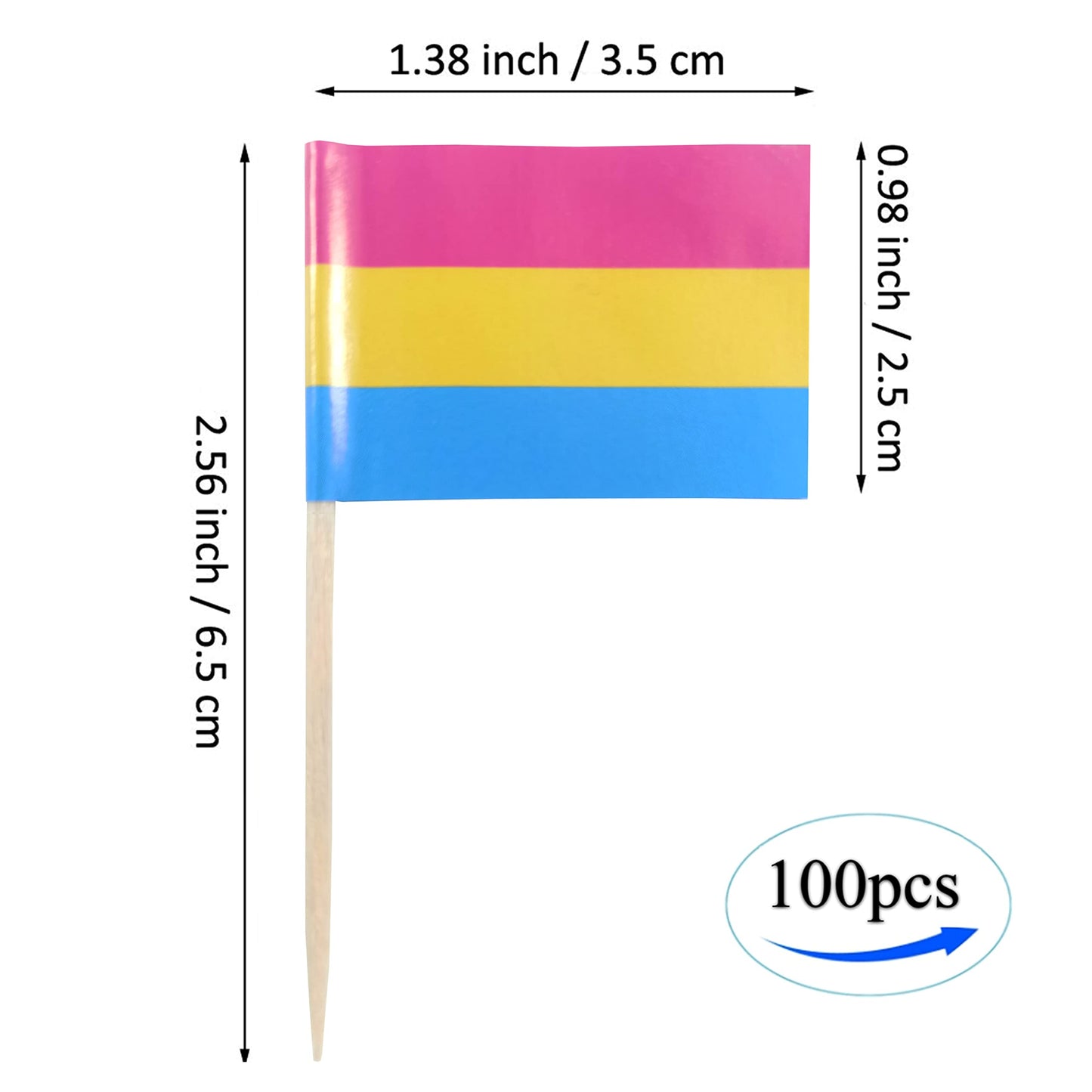 JBCD Rainbow Gay Pride Toothpick Flag Mini Small LGBT Cupcake Topper Flags, 100 pcs BST220