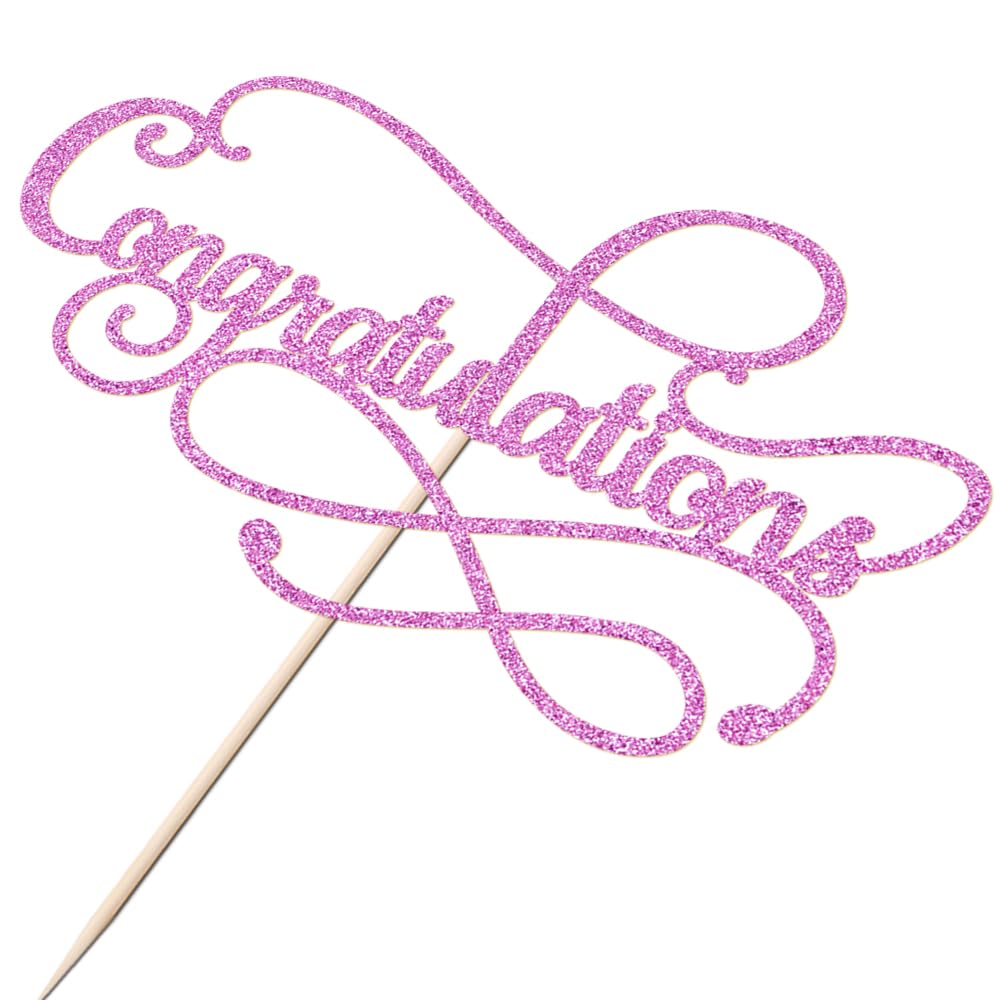 Congratulations Cake Topper,Congratulations 2026 Graduation | Cake Topper,Graduation, Wedding, Retirement, Birthday, Anniversary, Celebration Party Decorations Supplies (Black Gold) BST202