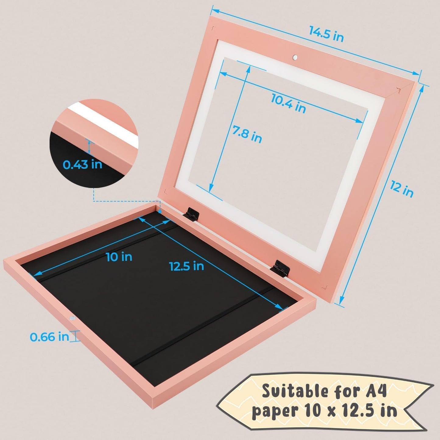 Golden State Art, 8.5x11 Kids Art Frames, Front-Opening Picture Frame Great for Kids Drawings, Artworks, Children Art Projects, Schoolwork, Home or Office (Walnut, Set of 2) BST220