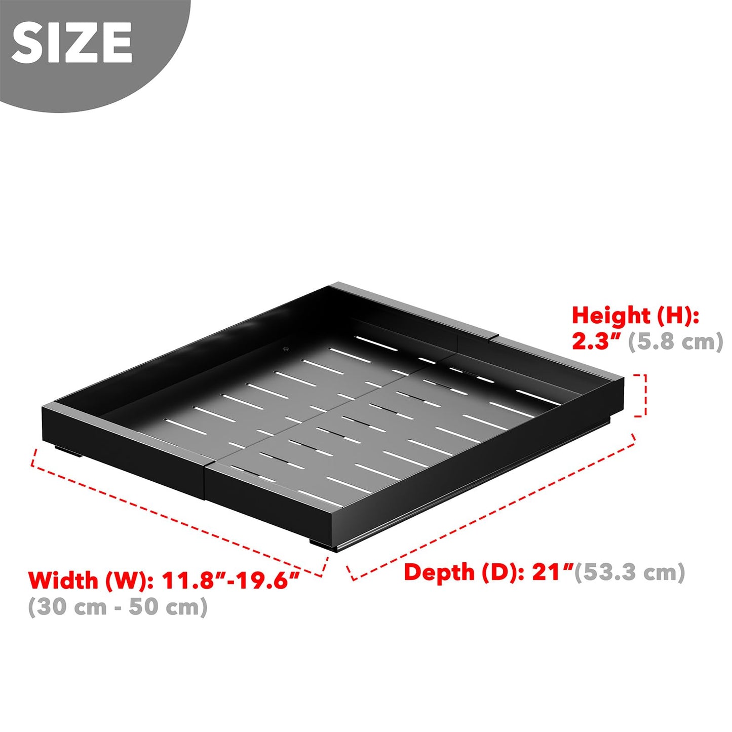 SpaceAid Pull Out Cabinet Organizer, 1 Pack Expandable 11.8"-19.6" (Need to Pull to Wide) N26