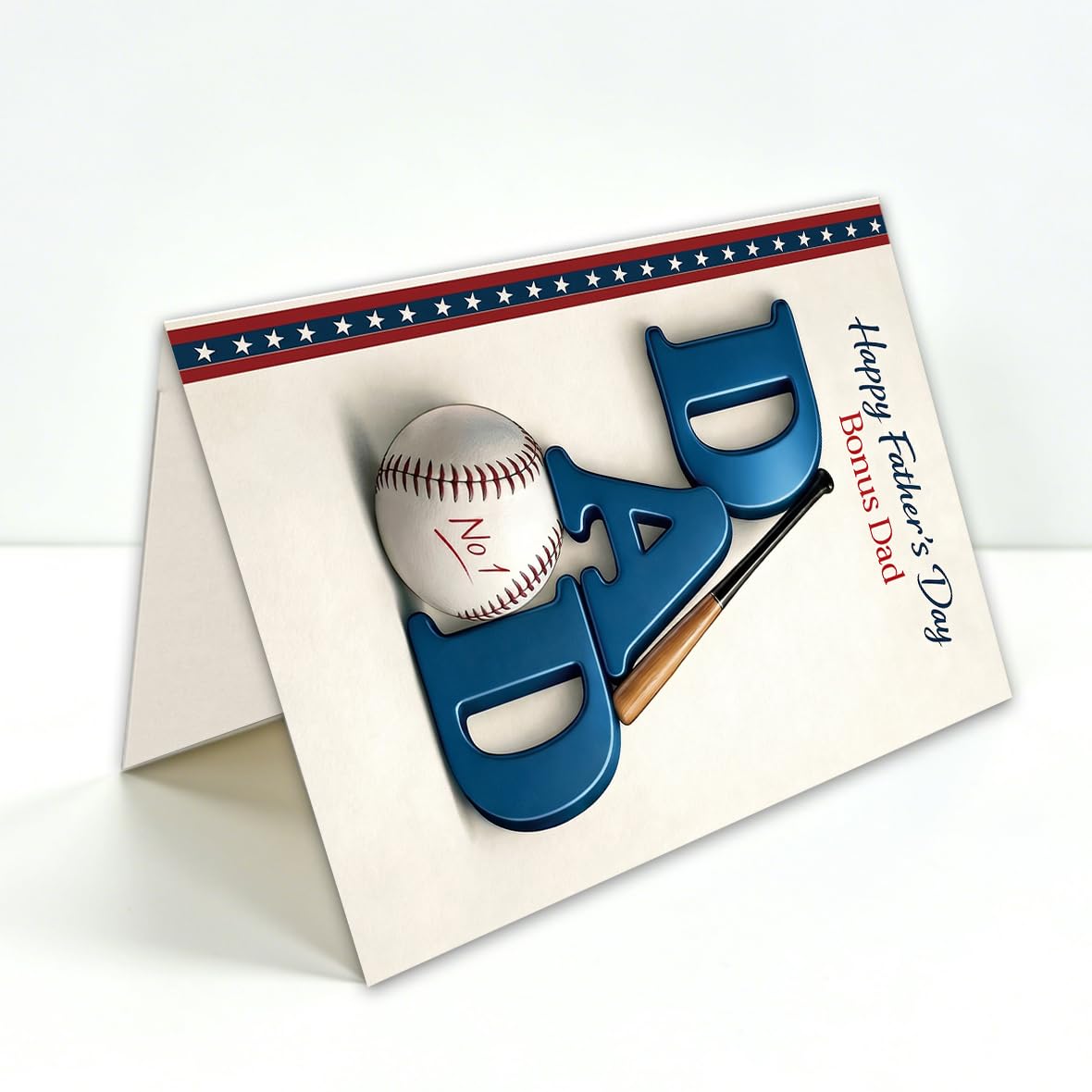 Funny Fathers Day Card for Dad, Fathers Day Gift from Daughter or Son, Blank Inside, with Kraft Envelope and Gold Seal Sticker BST220