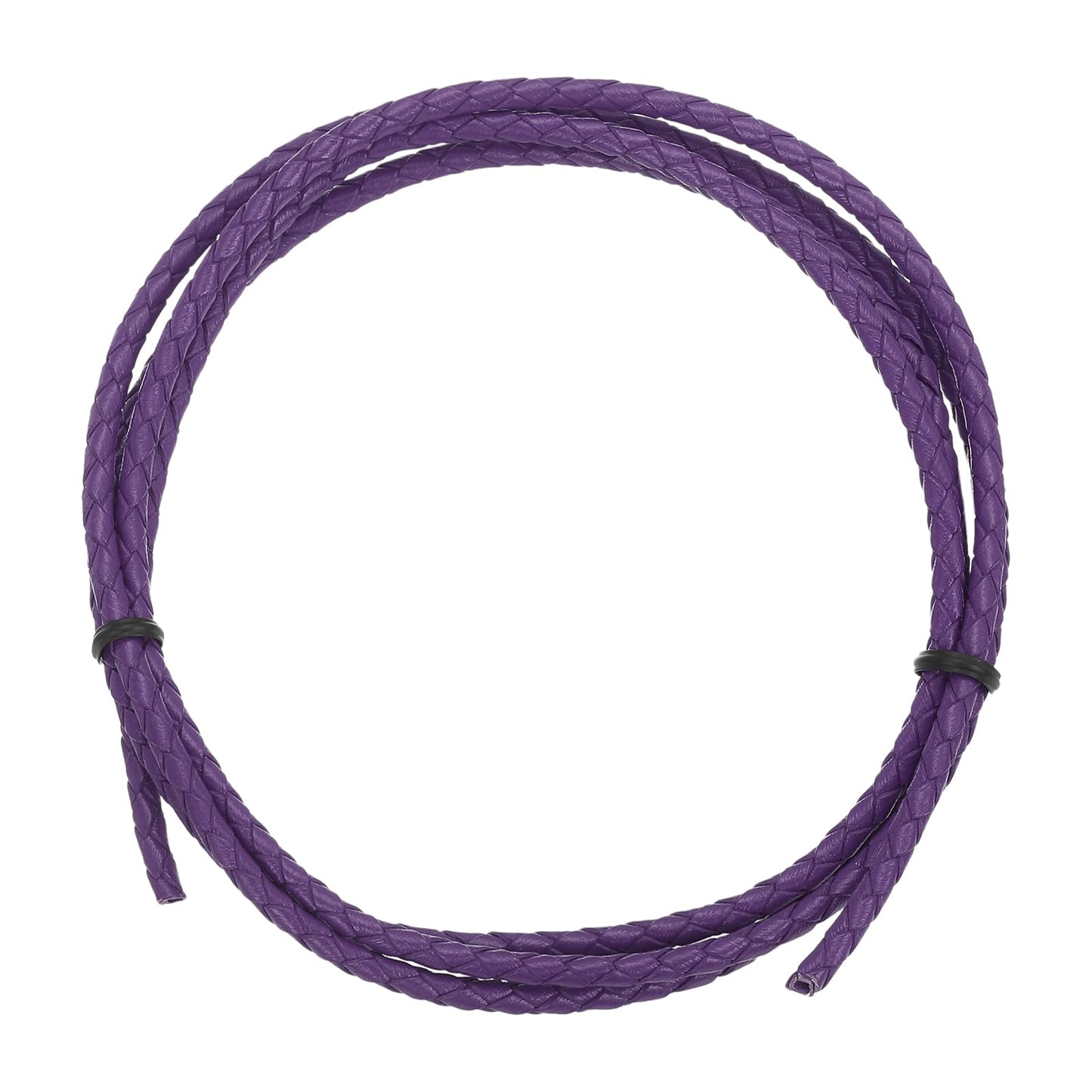MECCANIXITY 1.1 Yards Bolo Tie Cord 6mm Diameter Round Braided Leather Strip 1 Meter Long for Bracelet Necklace Beading, Yellow WN420