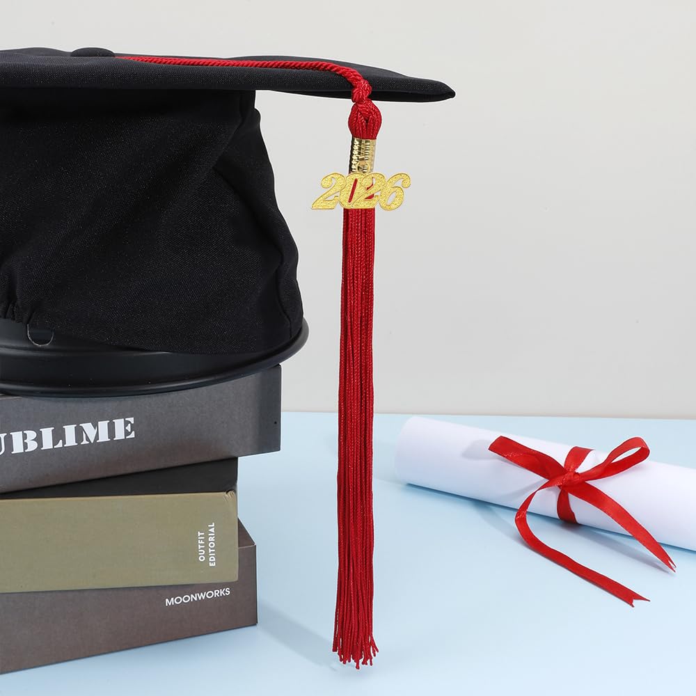 2026 Black Tassel Graduation with Charm,Graduation Cap Accessories,2026 Tassels for Caps Kindergarten Elementary School Middle School University Gifts for Students,Congrats Grad Ceremony Essentials BST220