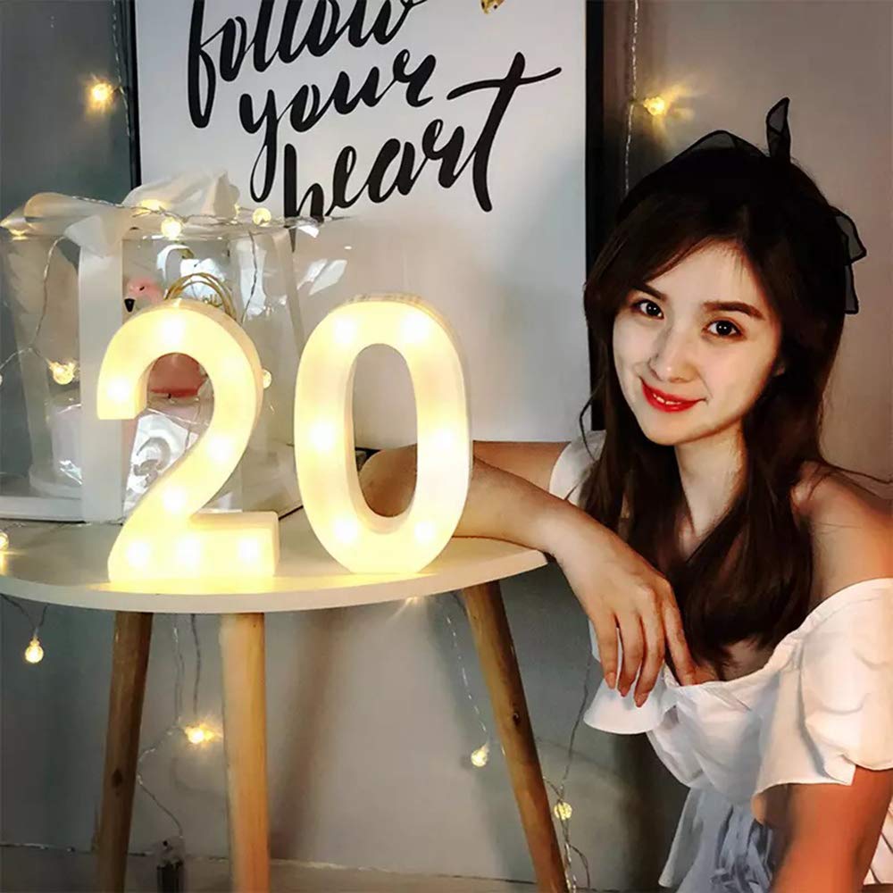 MUMUXI Marquee Light Up Letters | Large Light Up Numbers | Battery Powered and Bright with Every Letter of the Alphabet | For Wedding, Birthday, Party, Celebration, Christmas or Home Decoration (0) BST220